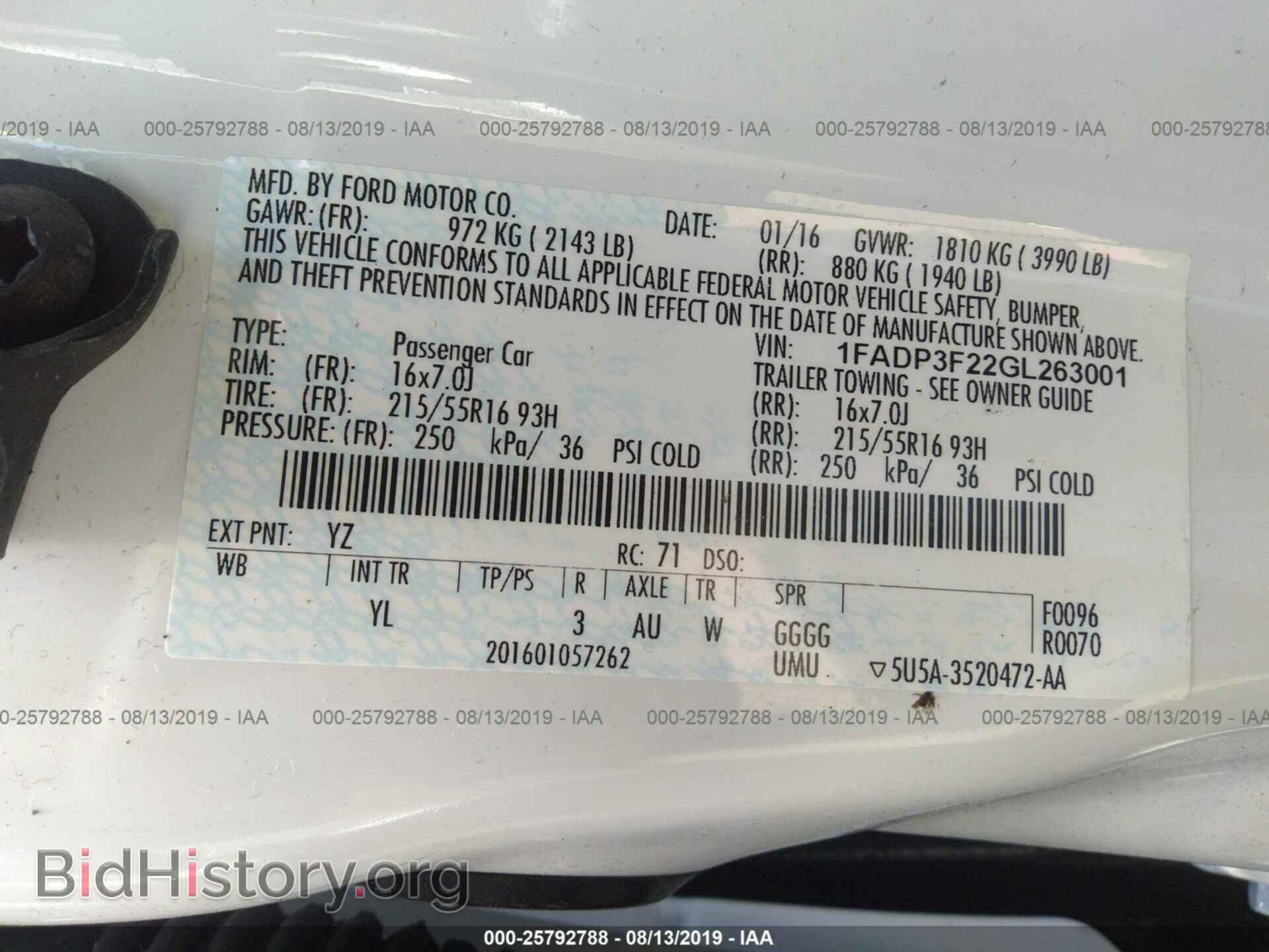 2016 FORD FOCUS - VIN: 1FADP3F22GL263001 - Photo 9