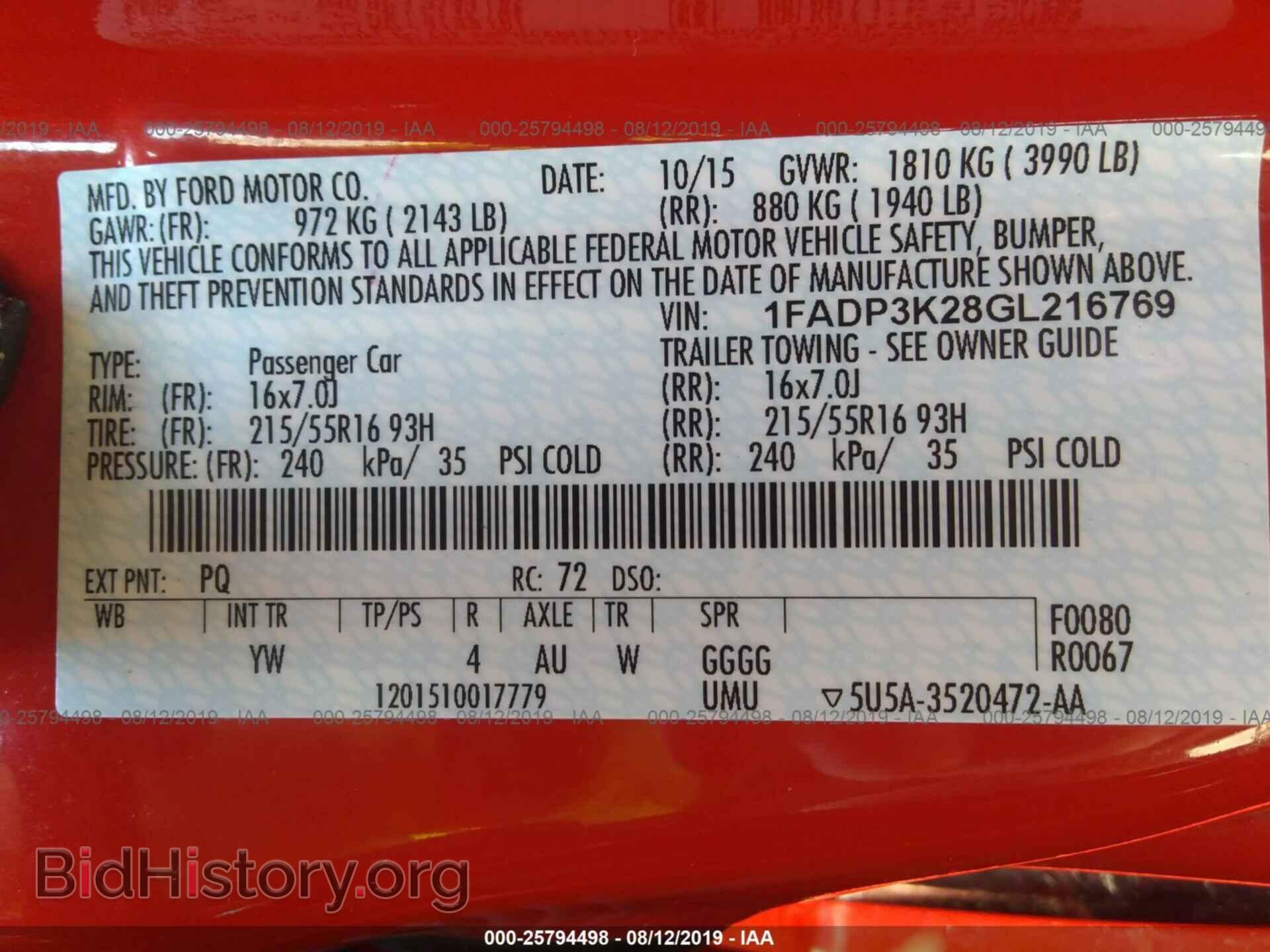 2016 FORD FOCUS - VIN: 1FADP3K28GL216769 - Photo 9