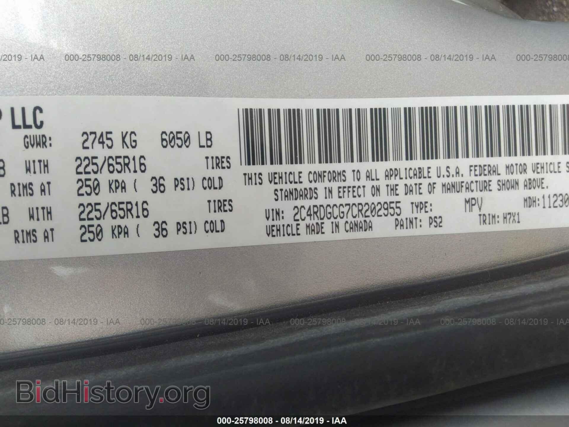 2012 DODGE GRAND CARAVAN - VIN: 2C4RDGCG7CR202955 - Фото 9