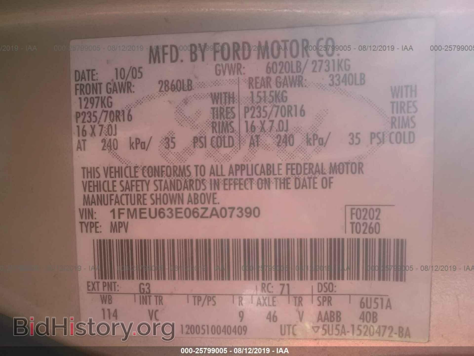 2006 FORD EXPLORER - VIN: 1FMEU63E06ZA07390 - Photo 9