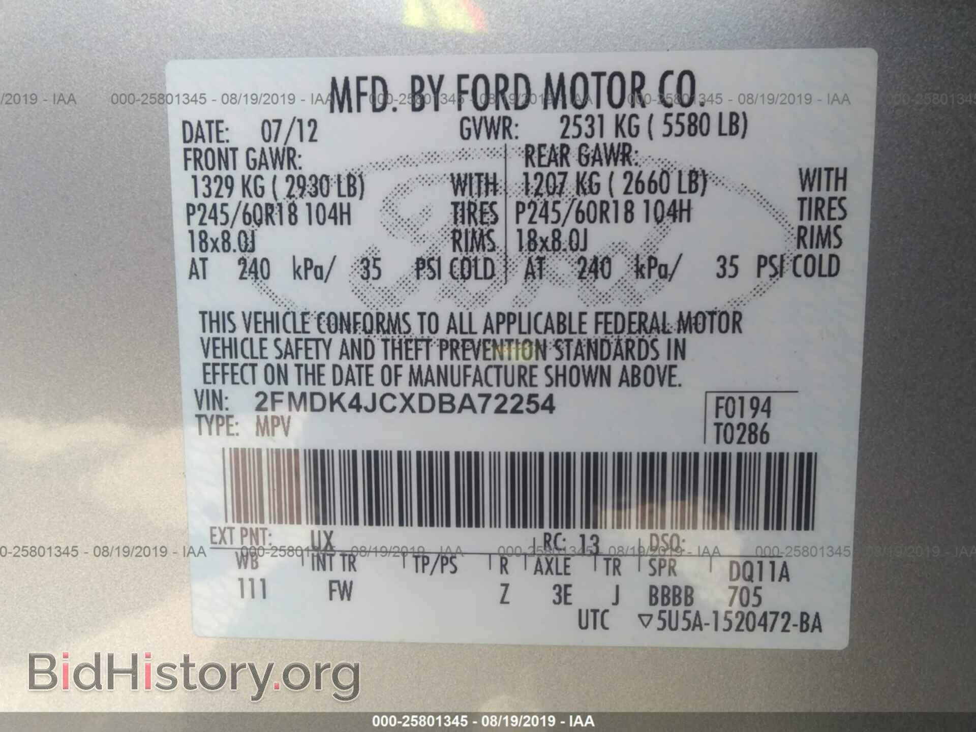 2013 FORD EDGE - VIN: 2FMDK4JCXDBA72254 - Photo 9