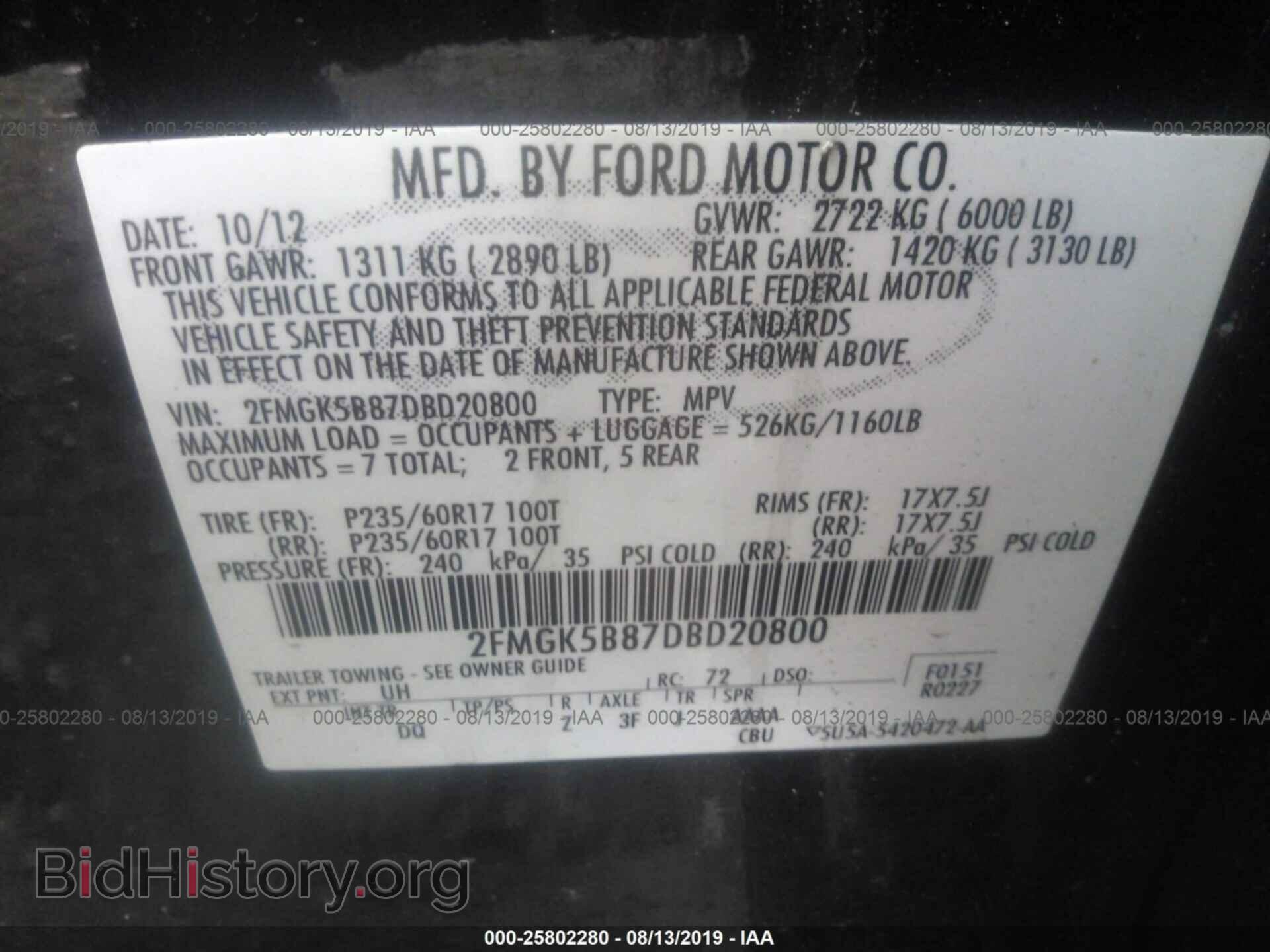 2013 FORD FLEX - VIN: 2FMGK5B87DBD20800 - Photo 9