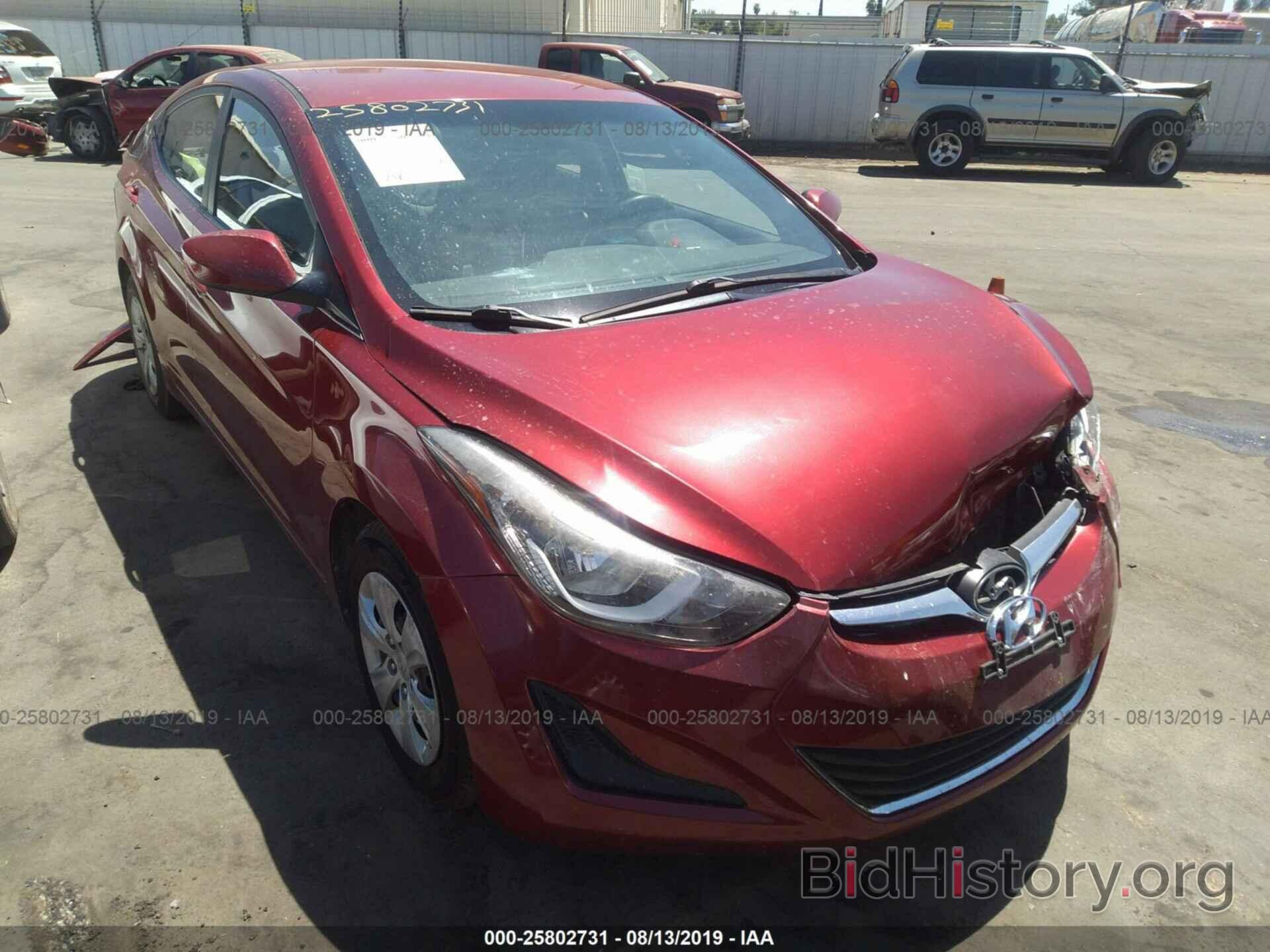 Photo 5NPDH4AE4GH756696 - HYUNDAI ELANTRA 2016