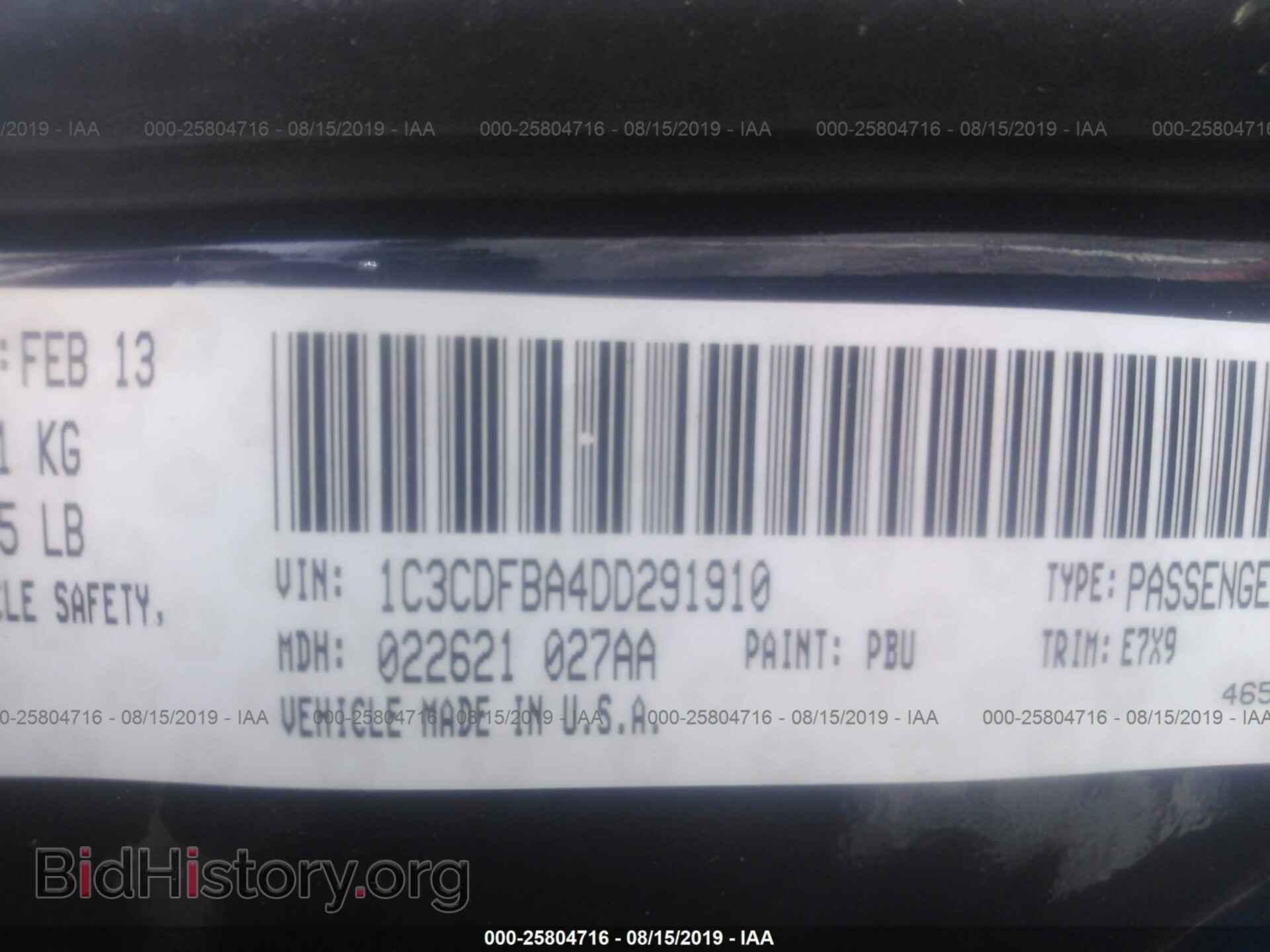 2013 DODGE DART - VIN: 1C3CDFBA4DD291910 - Photo 9