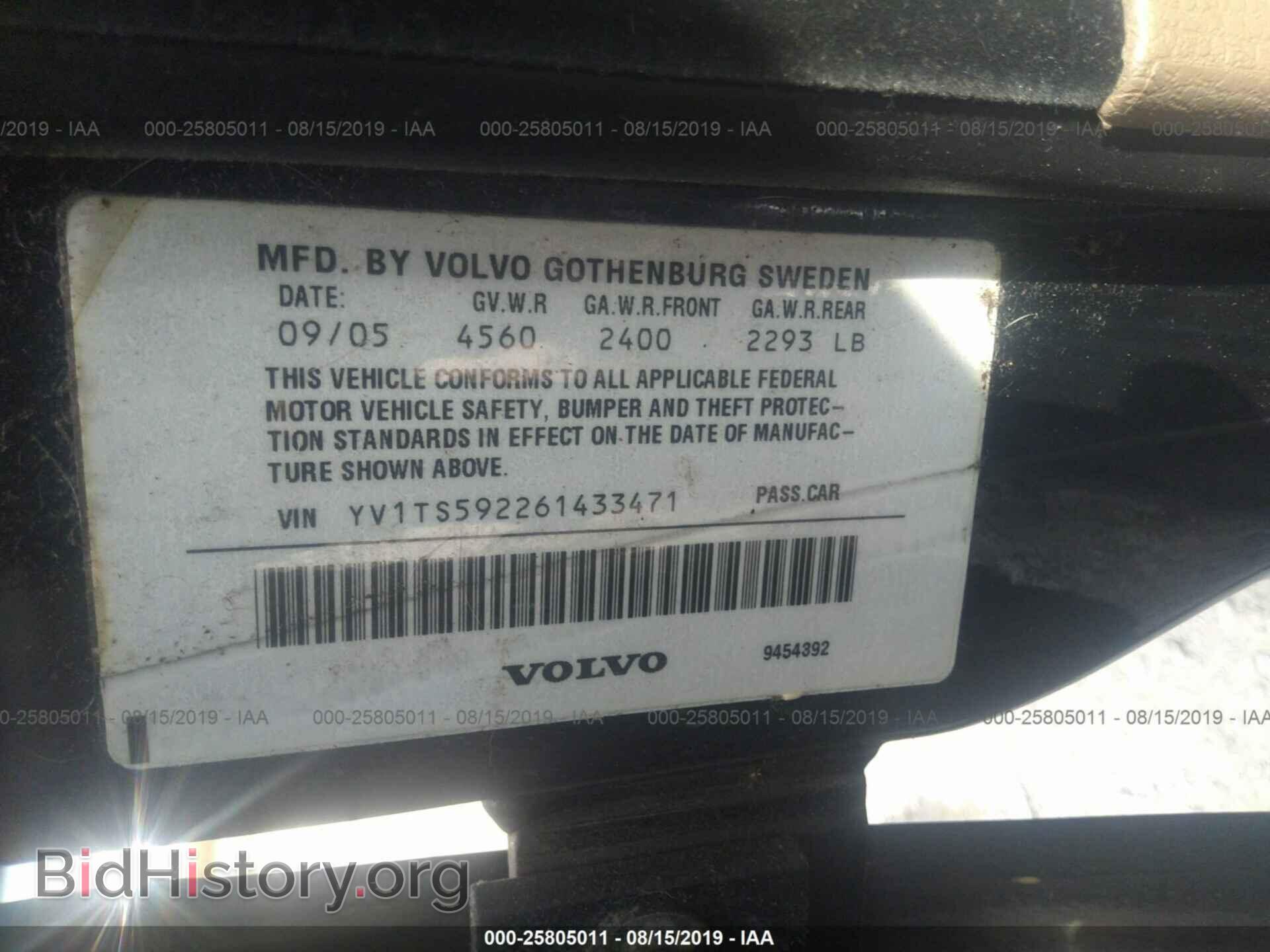 2006 VOLVO S80 - VIN: YV1TS592261433471 - Фото 9