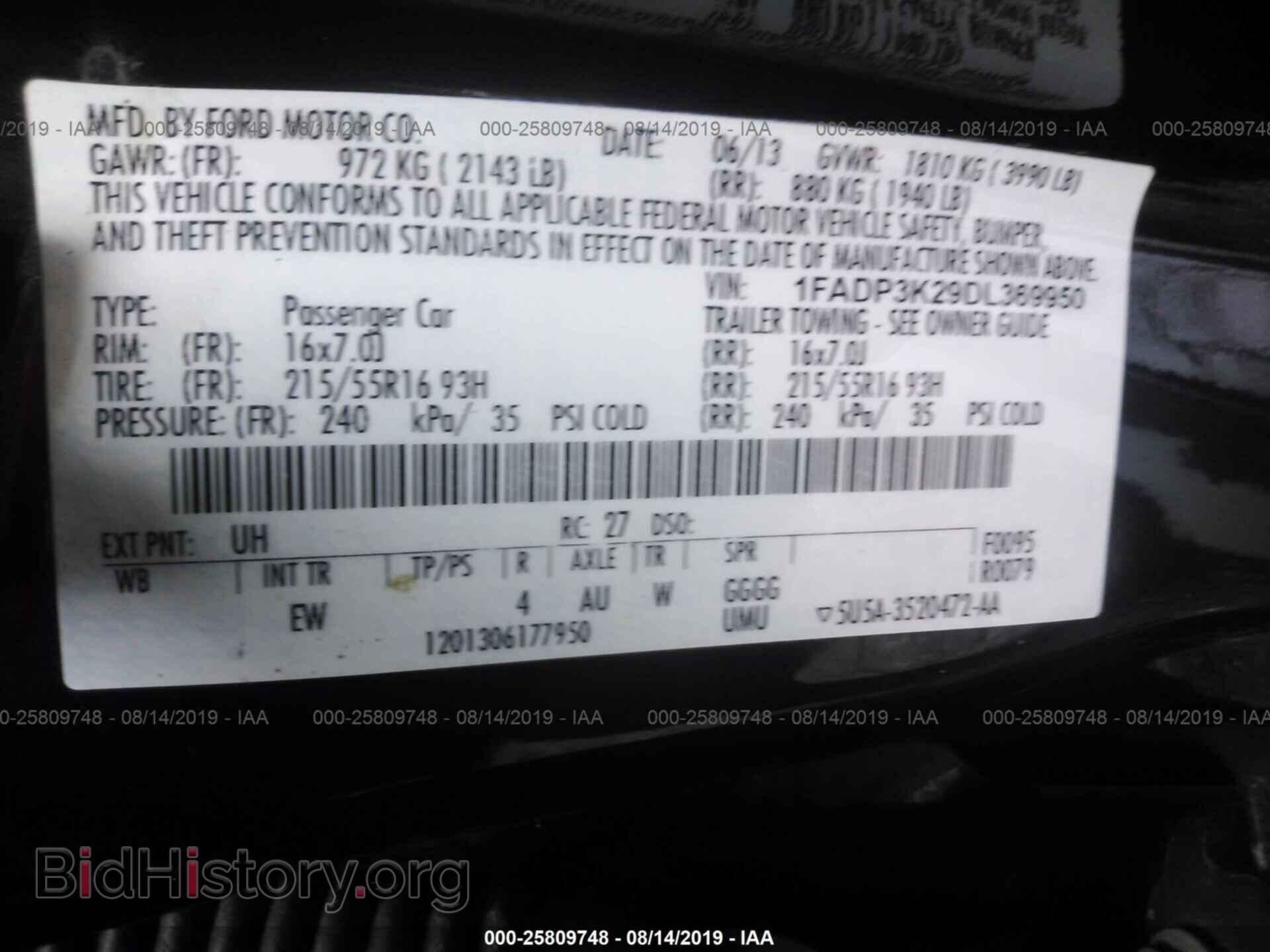 2013 FORD FOCUS - VIN: 1FADP3K29DL369950 - Фото 9
