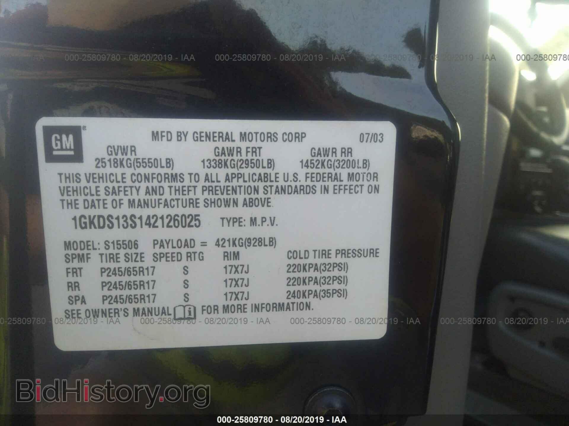 2004 GMC ENVOY - VIN: 1GKDS13S142126025 - Фото 9