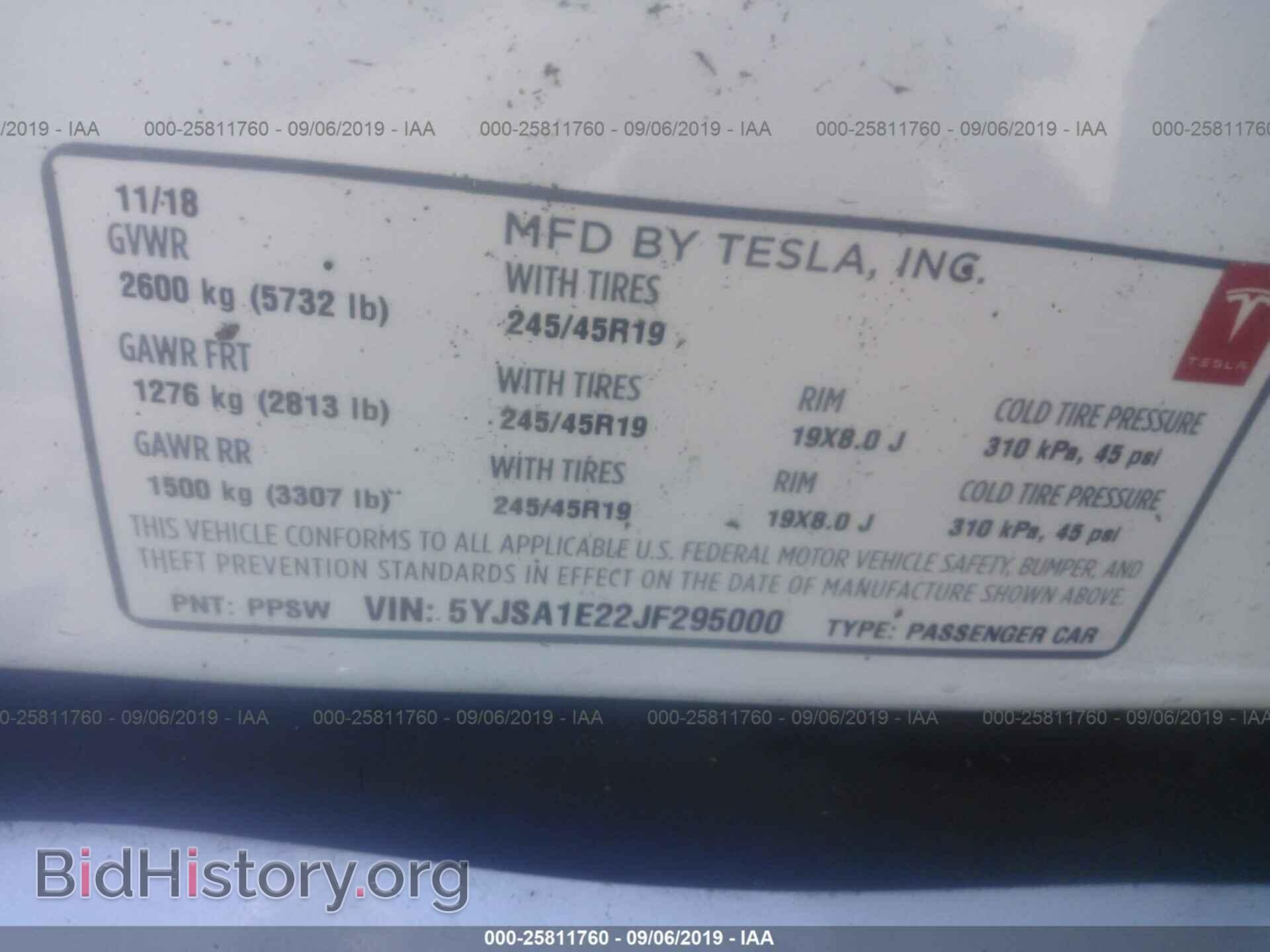 2018 TESLA MODEL S - VIN: 5YJSA1E22JF295000 - Photo 9