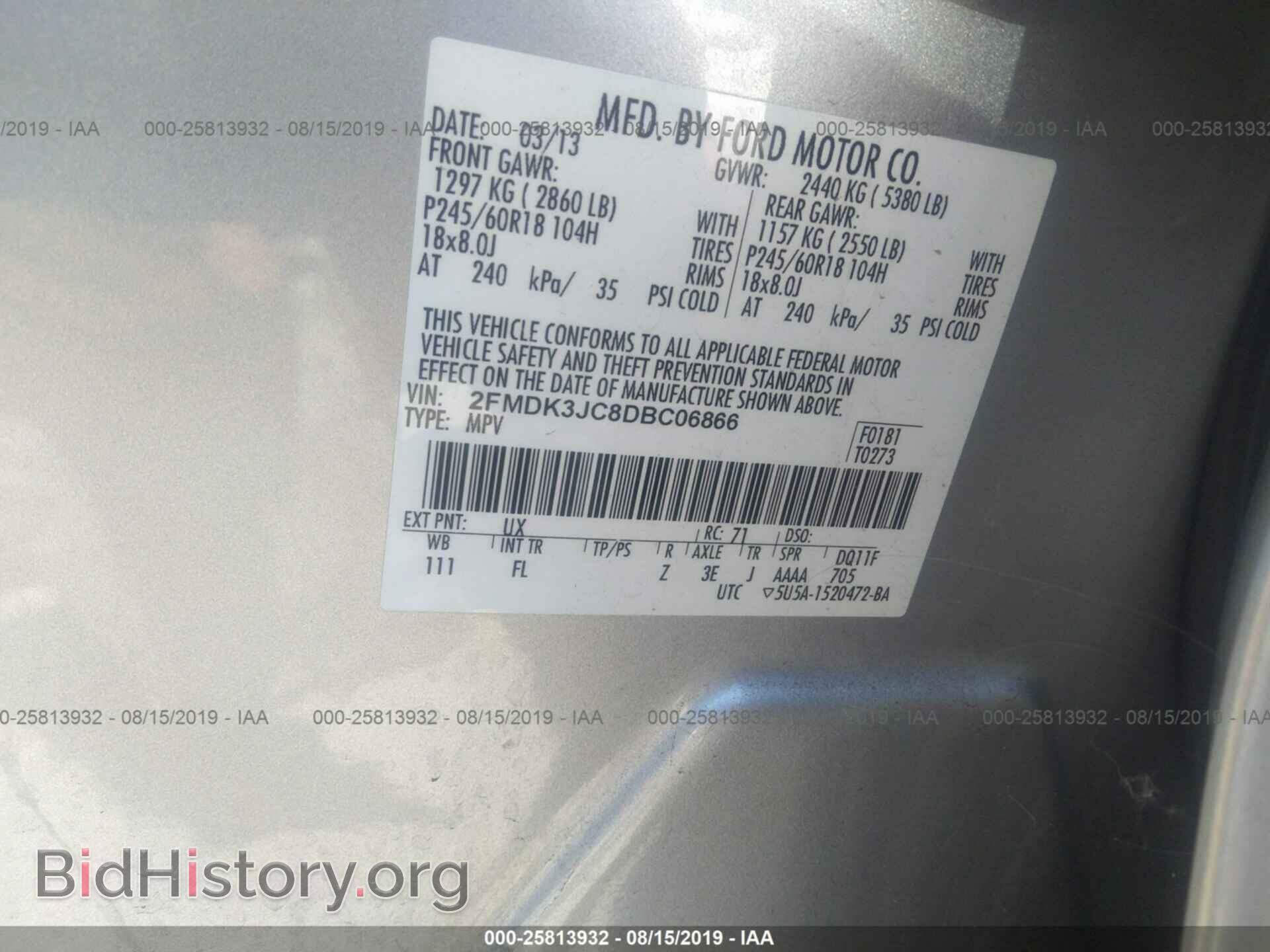2013 FORD EDGE - VIN: 2FMDK3JC8DBC06866 - Photo 9