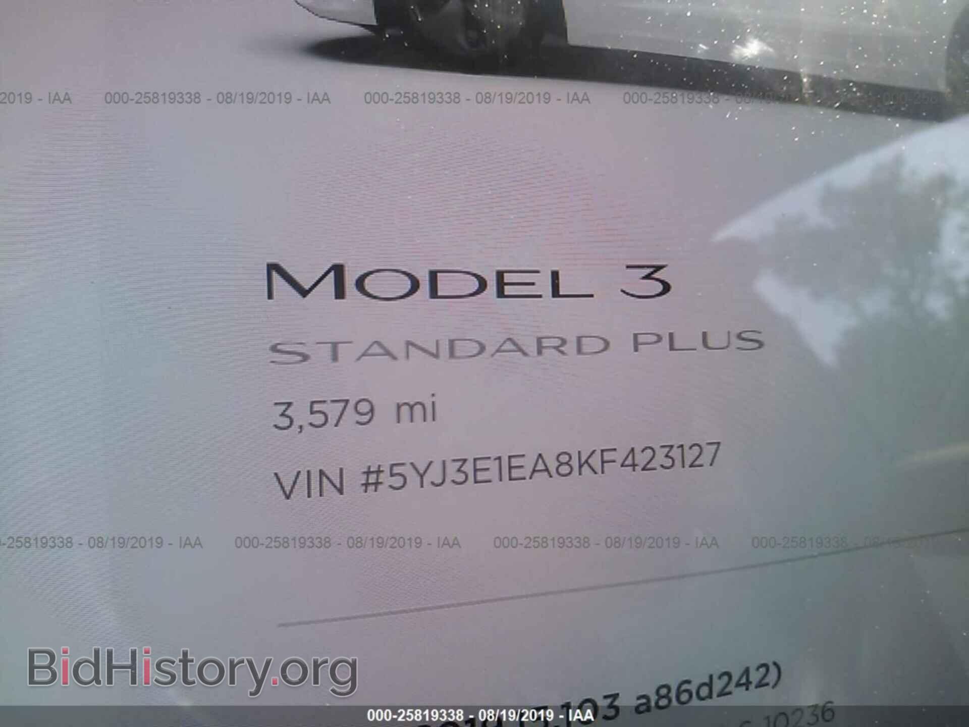 2019 TESLA MODEL 3 - VIN: 5YJ3E1EA8KF423127 - Photo 7