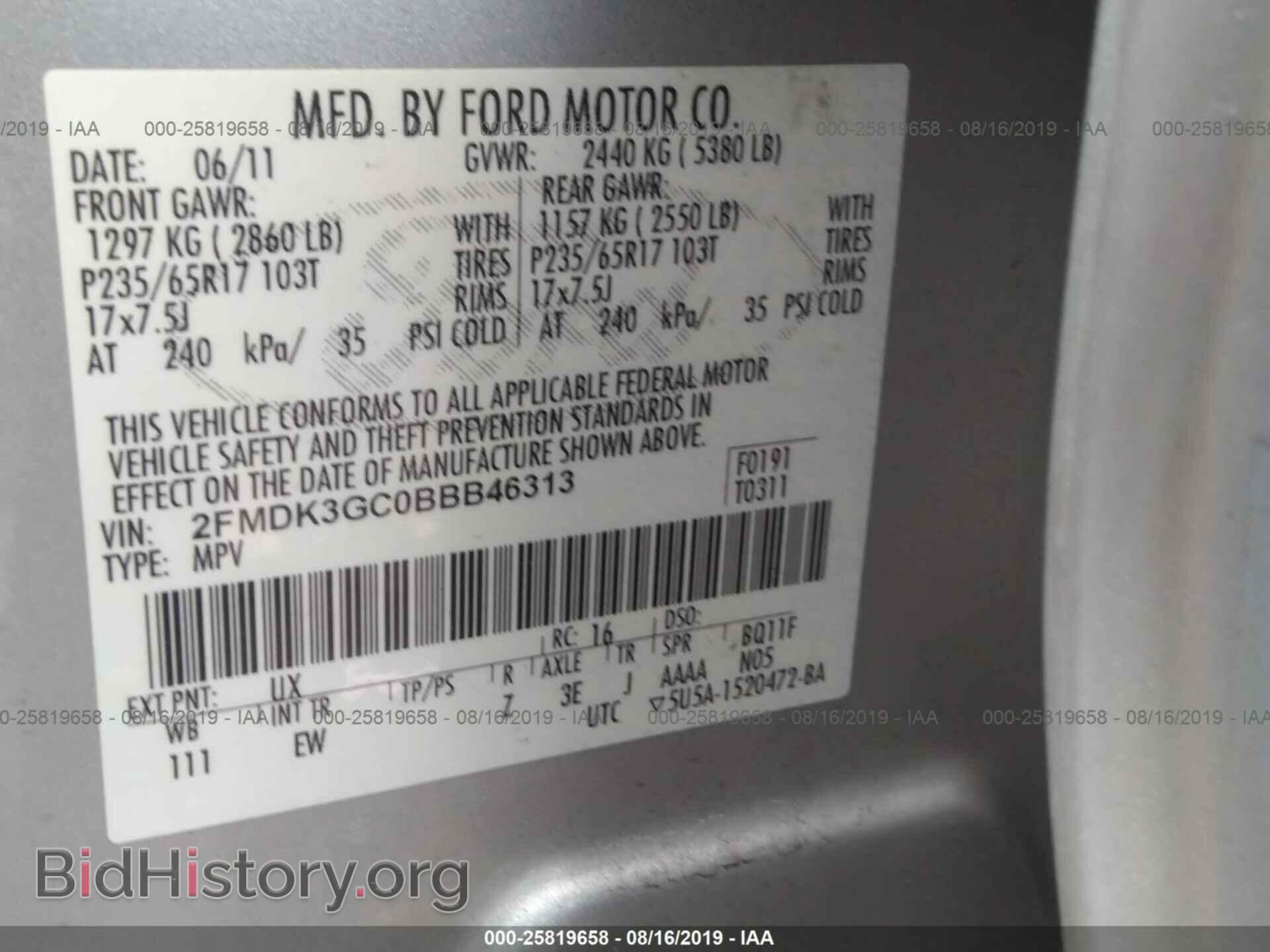 2011 FORD EDGE - VIN: 2FMDK3GC0BBB46313 - Photo 9