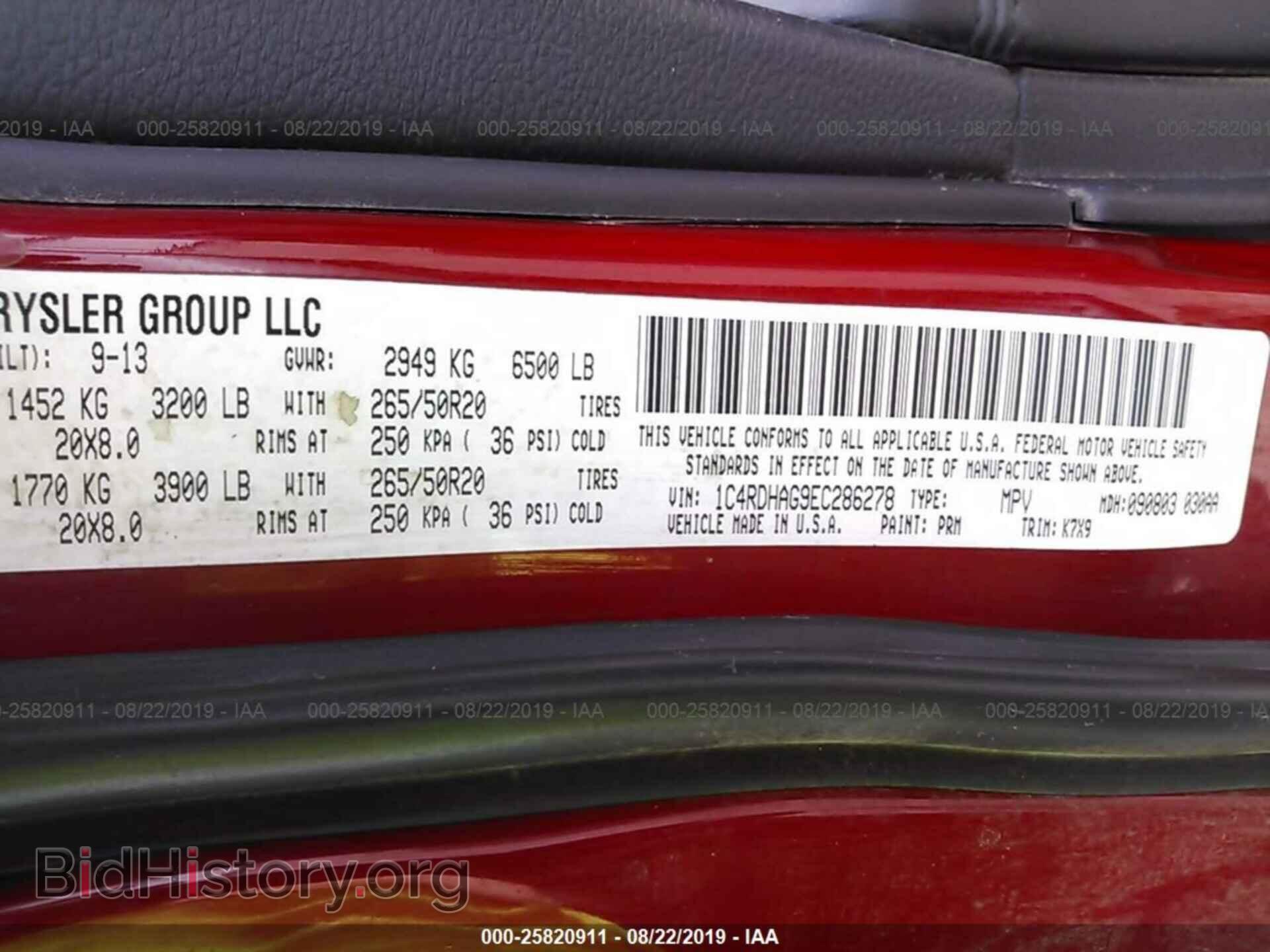 2014 DODGE DURANGO - VIN: 1C4RDHAG9EC286278 - Фото 9