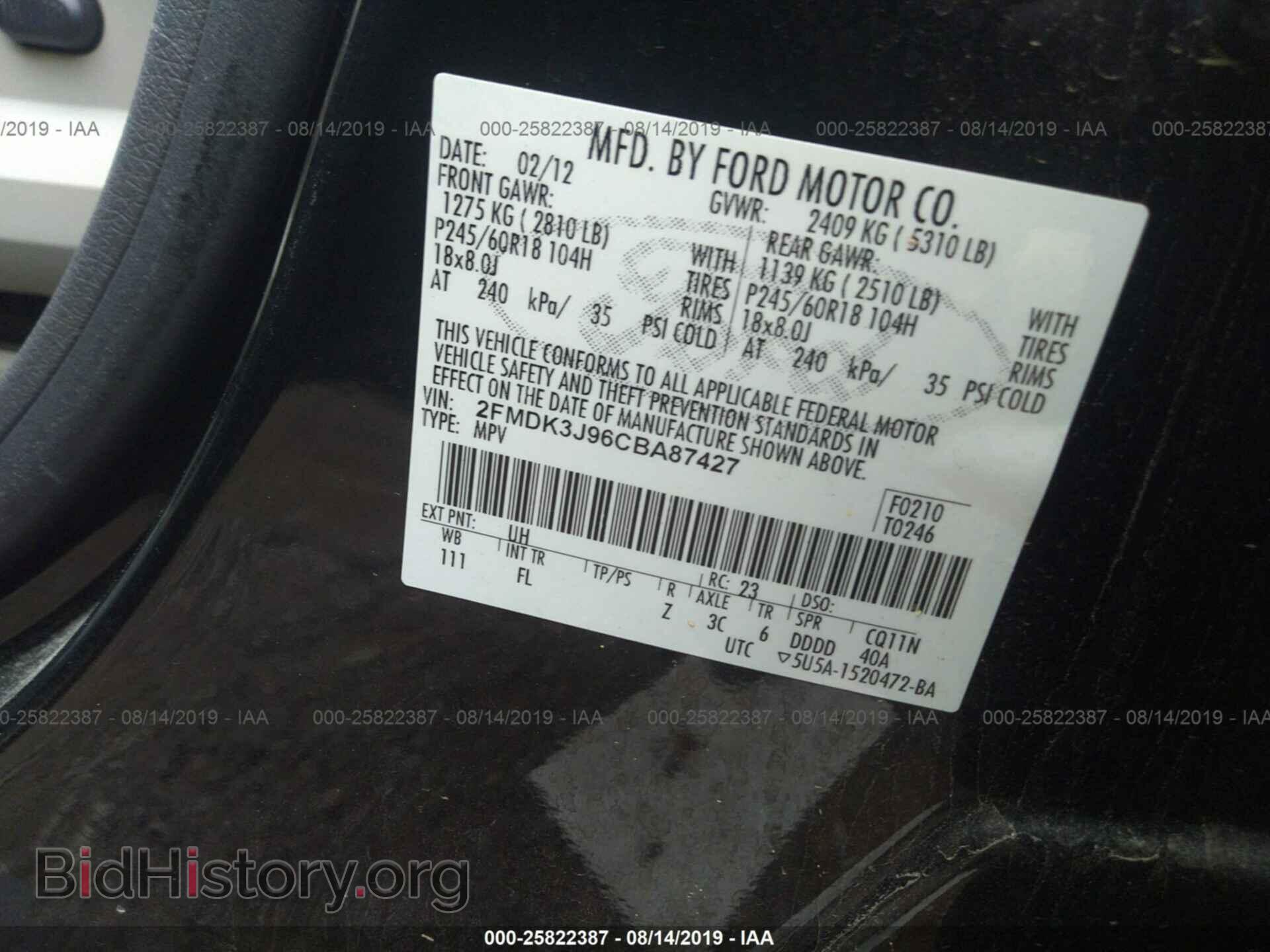 2012 FORD EDGE - VIN: 2FMDK3J96CBA87427 - Photo 9