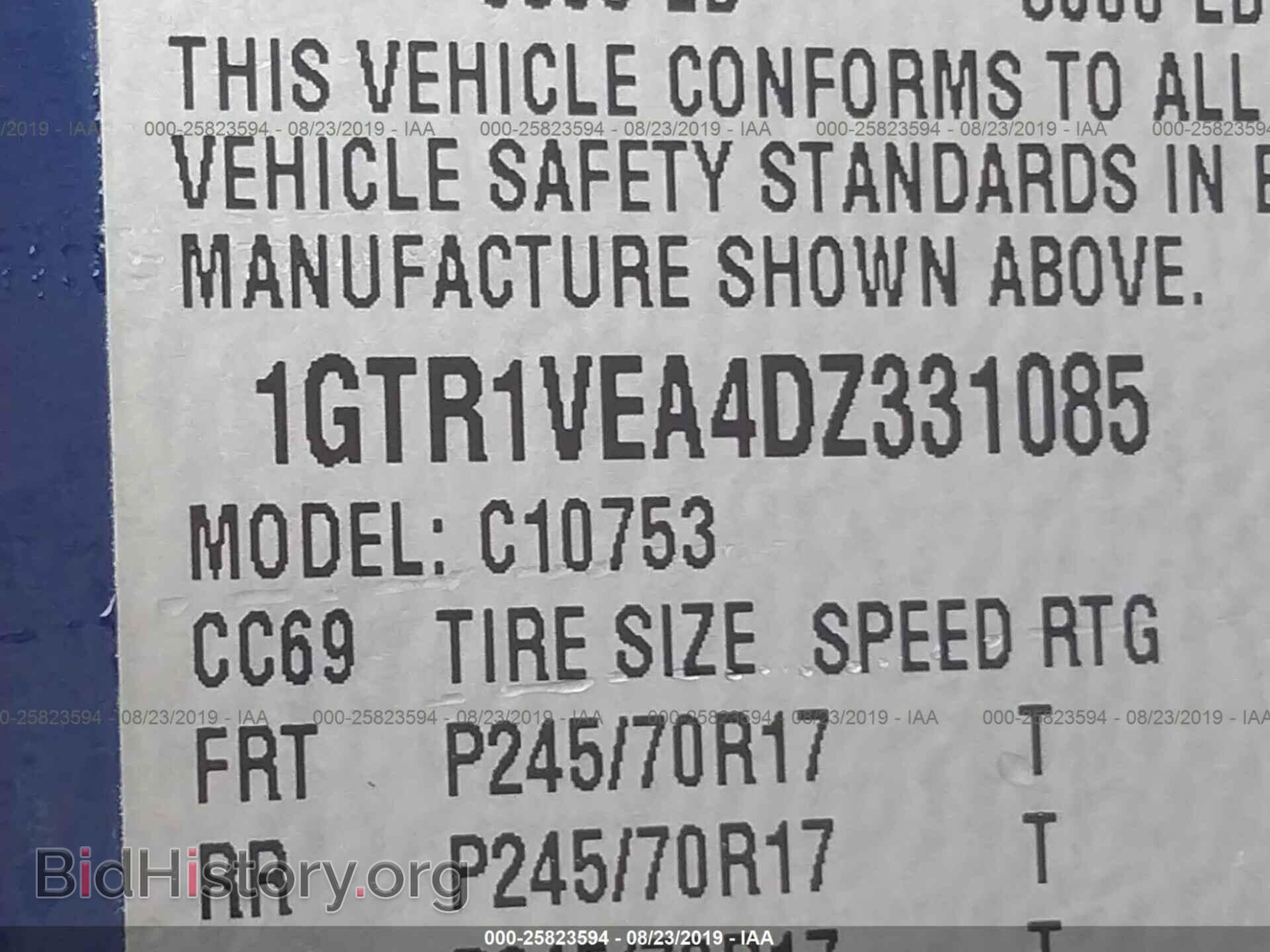 2013 GMC SIERRA - VIN: 1GTR1VEA4DZ331085 - Фото 9
