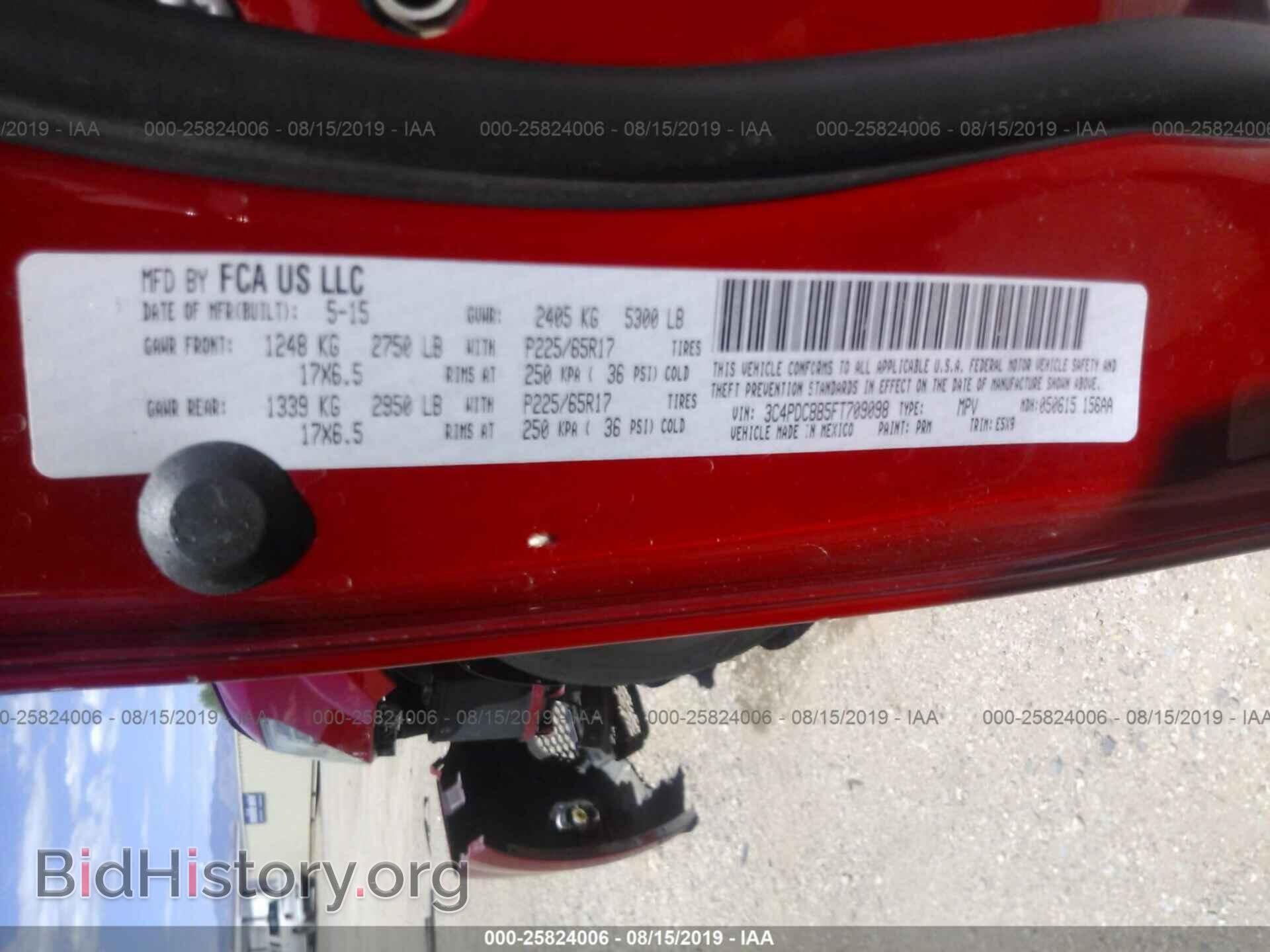 2015 DODGE JOURNEY - VIN: 3C4PDCBB5FT709098 - Фото 9