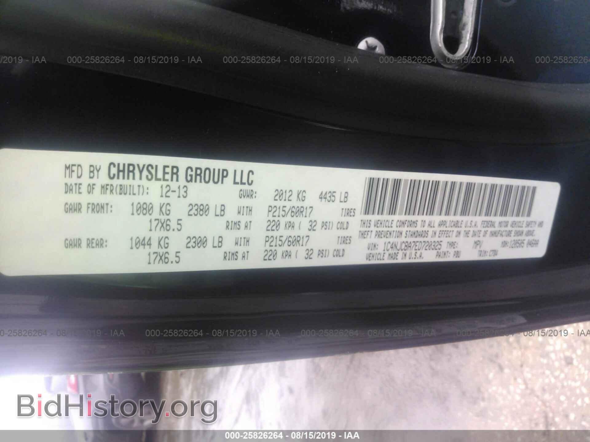 2014 JEEP COMPASS - VIN: 1C4NJCBA7ED720325 - Фото 9