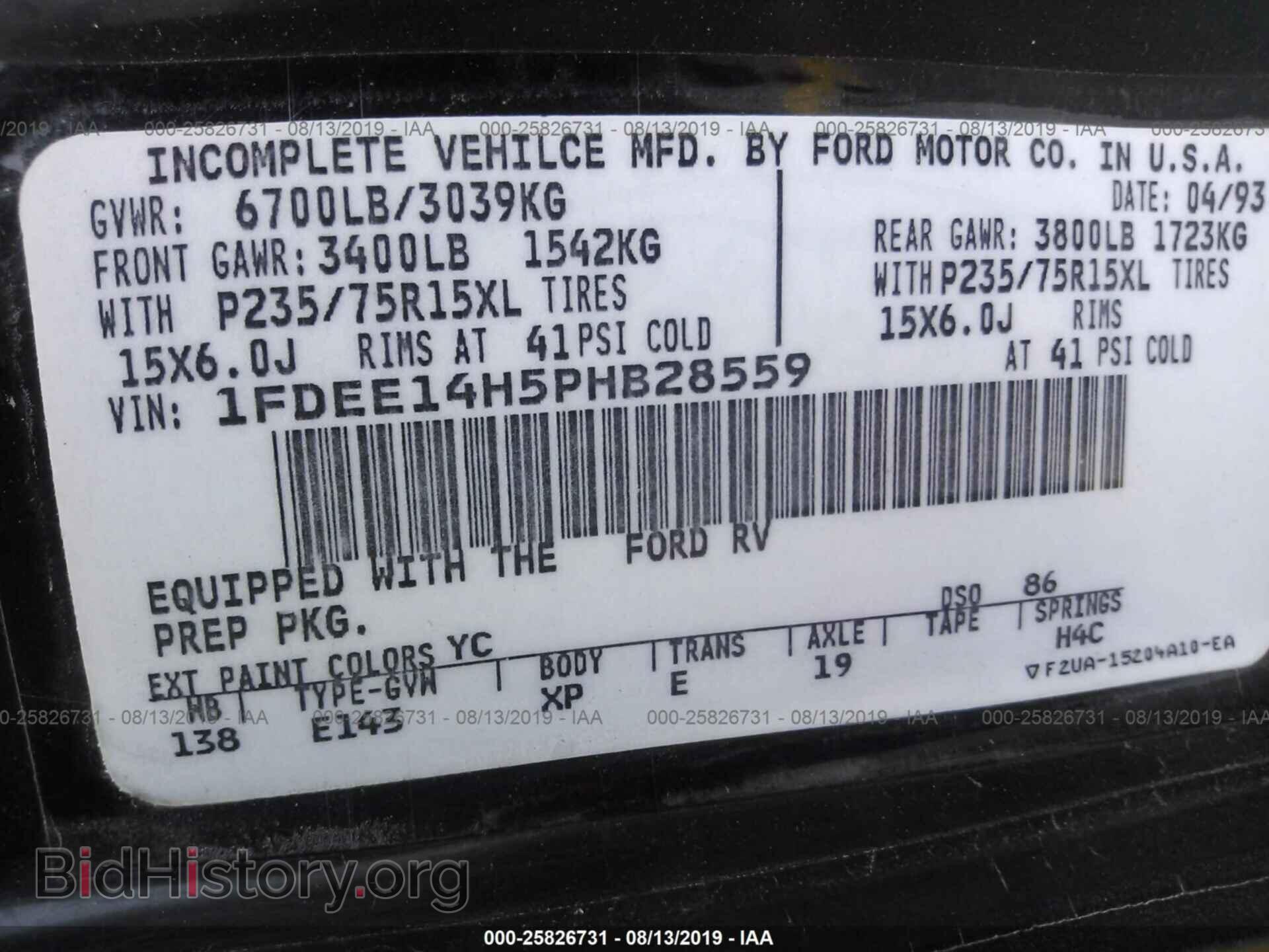 1993 FORD ECONOLINE - VIN: 1FDEE14H5PHB28559 - Photo 9