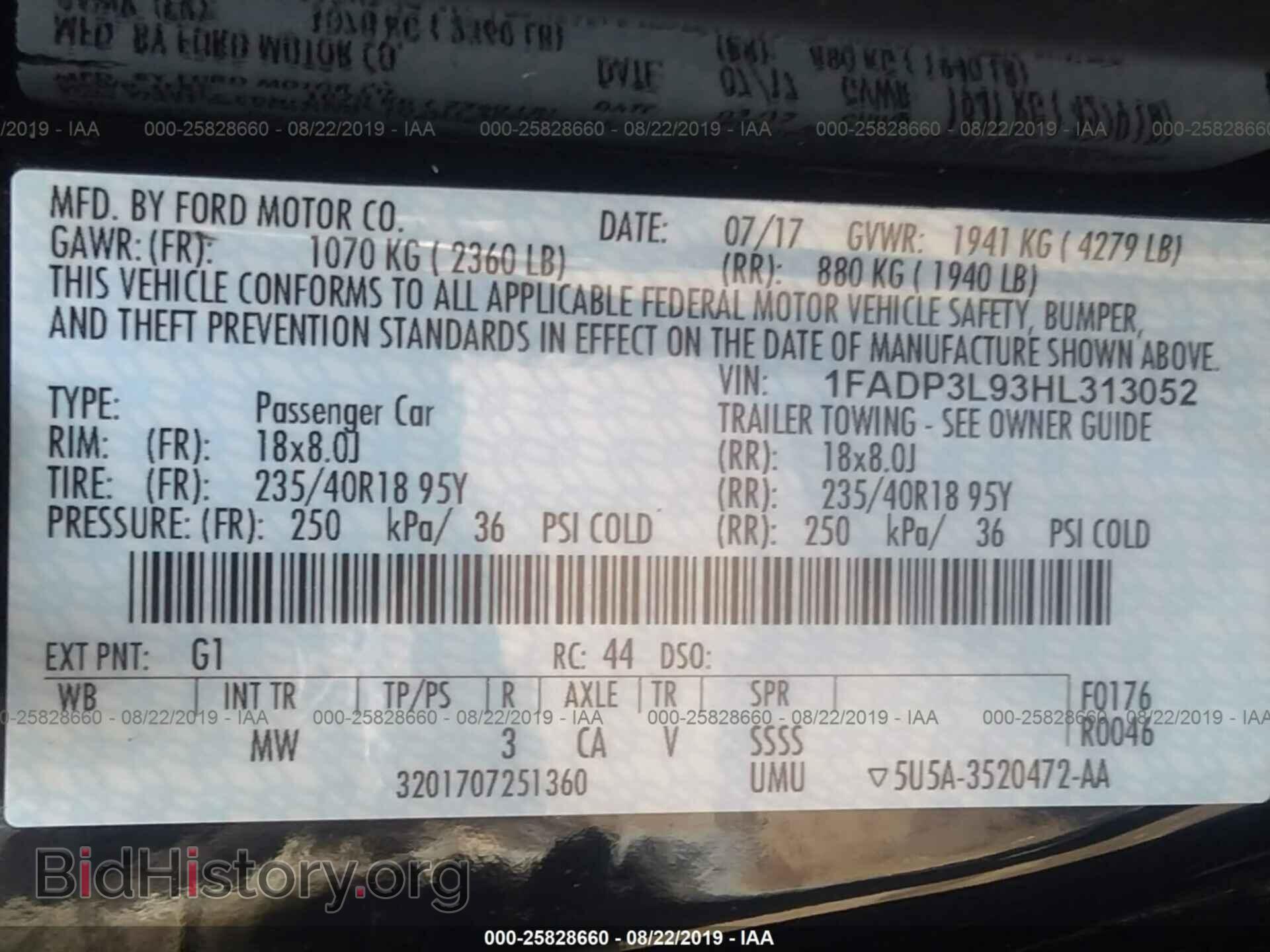 2017 FORD FOCUS - VIN: 1FADP3L93HL313052 - Фото 9