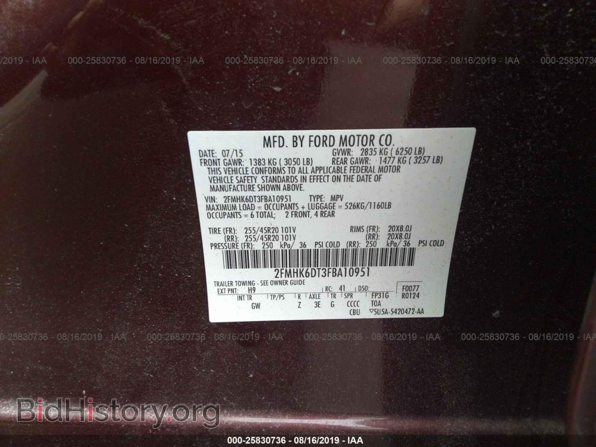 2015 FORD FLEX - VIN: 2FMHK6DT3FBA10951 - Фото 9