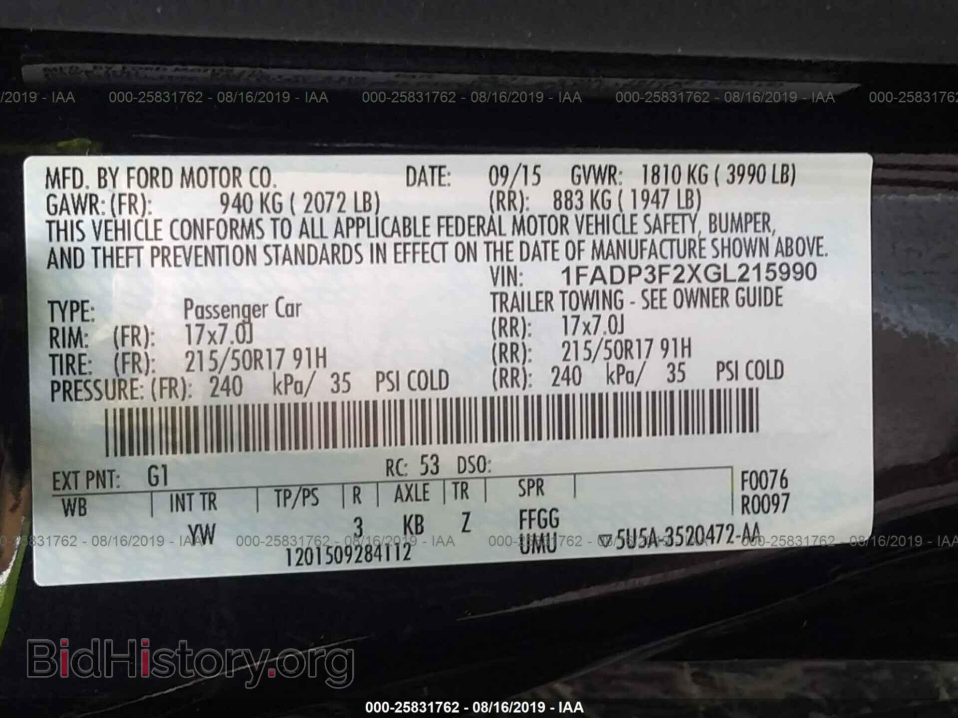 2016 FORD FOCUS - VIN: 1FADP3F2XGL215990 - Фото 9
