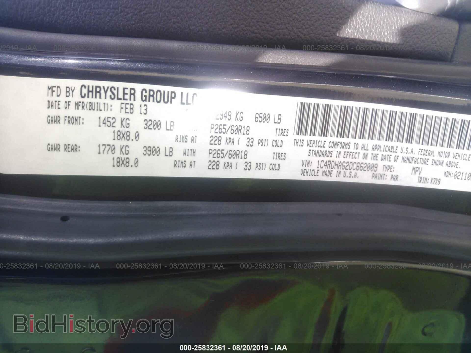 2013 DODGE DURANGO - VIN: 1C4RDHAG2DC662009 - Фото 9