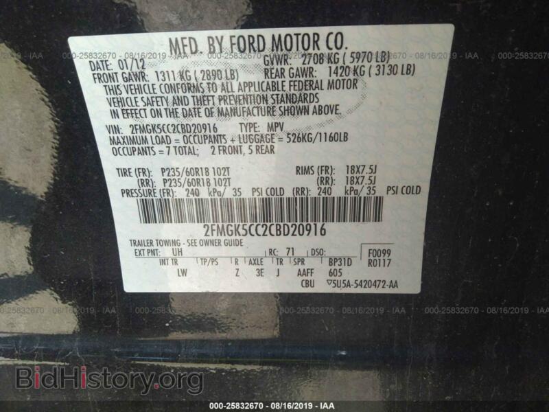 2012 Ford FLEX (VIN 2FMGK5CC2CBD20916) — фото 9 из 10