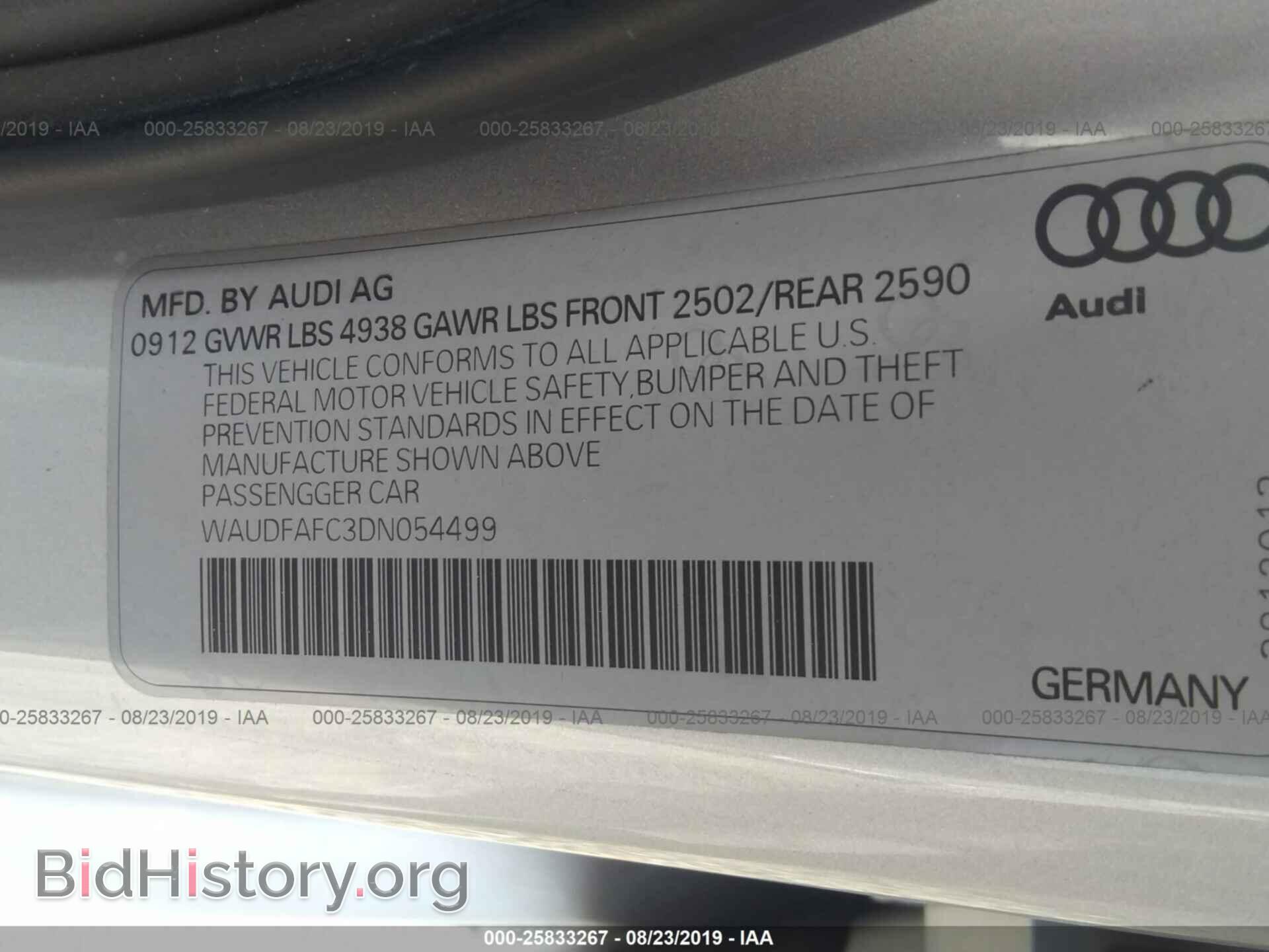 2013 AUDI A6 - VIN: WAUDFAFC3DN054499 - Photo 9