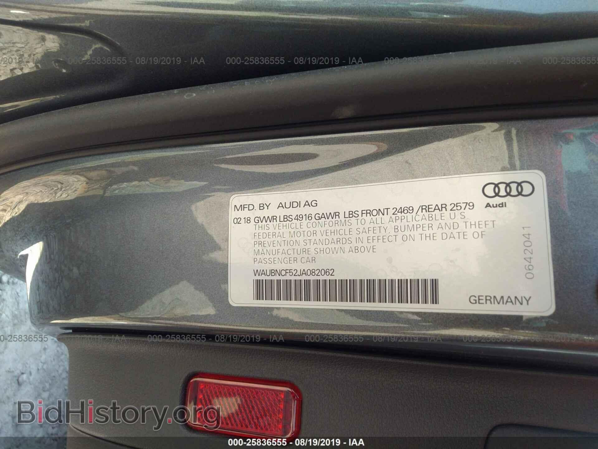 2018 AUDI A5 - VIN: WAUBNCF52JA082062 - Фото 9
