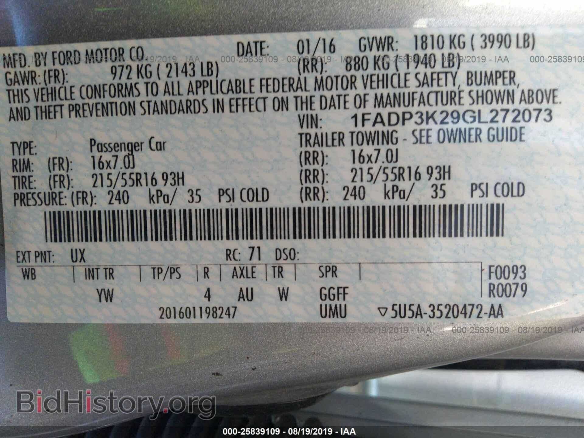 2016 FORD FOCUS - VIN: 1FADP3K29GL272073 - Photo 9