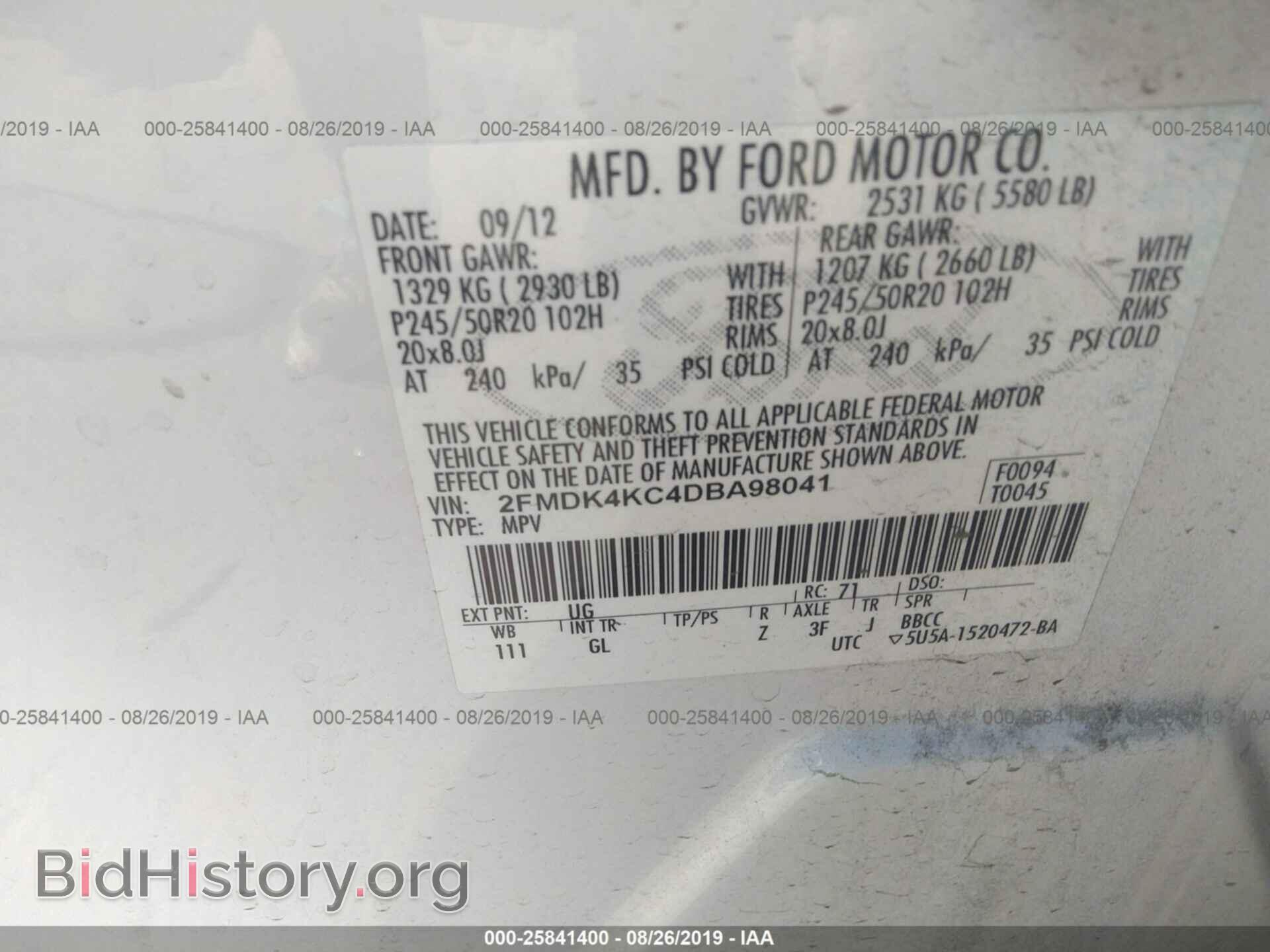 2013 FORD EDGE - VIN: 2FMDK4KC4DBA98041 - Photo 9