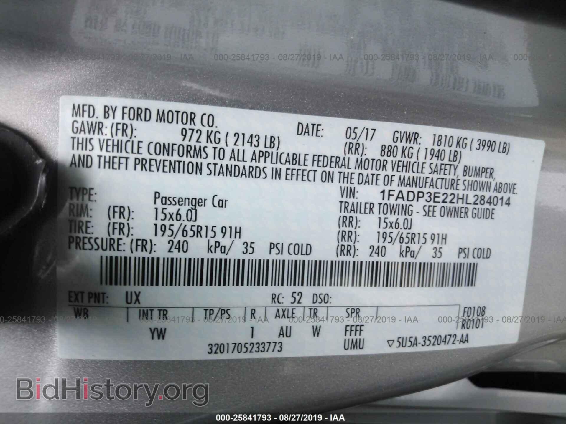 2017 FORD FOCUS - VIN: 1FADP3E22HL284014 - Фото 9