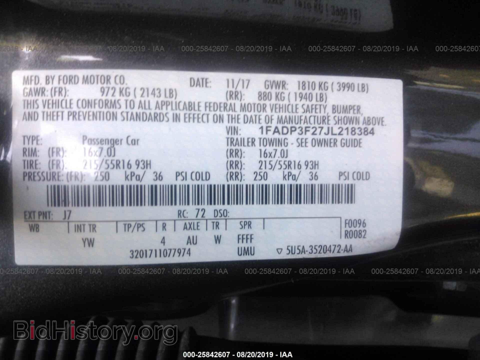 2018 FORD FOCUS - VIN: 1FADP3F27JL218384 - Фото 9