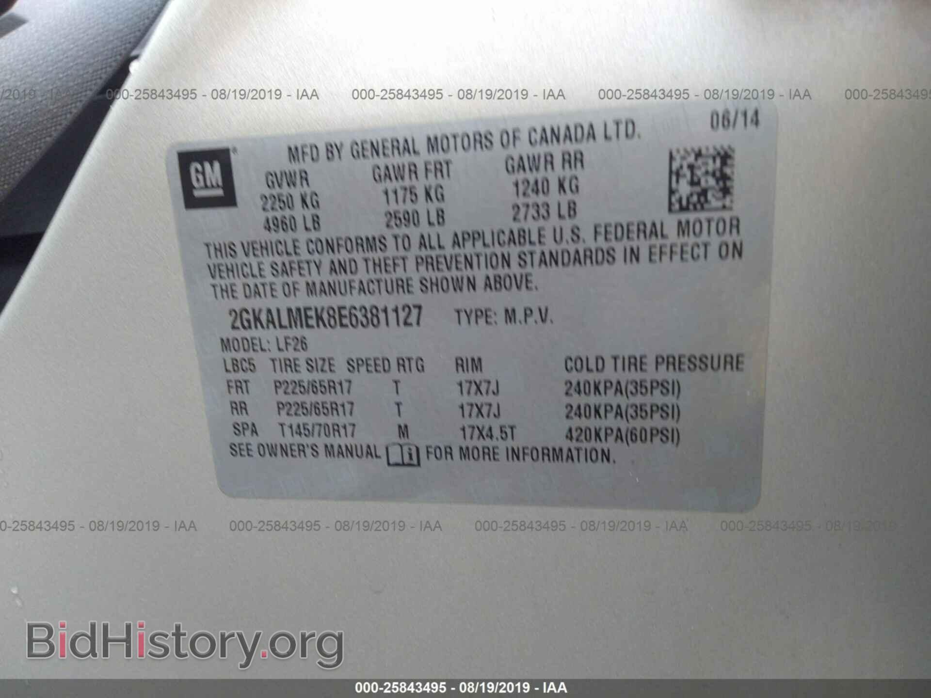 2014 GMC TERRAIN - VIN: 2GKALMEK8E6381127 - Photo 9