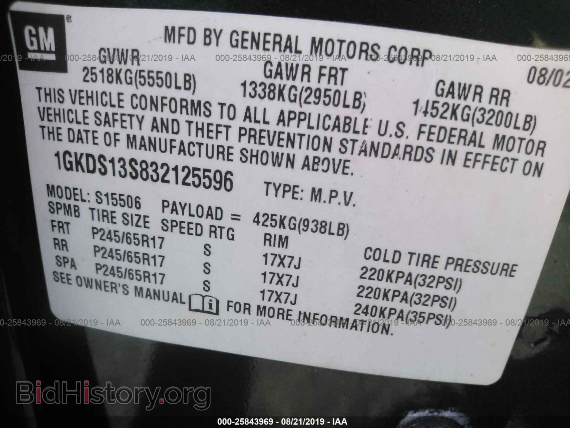 2003 GMC ENVOY - VIN: 1GKDS13S832125596 - Фото 9