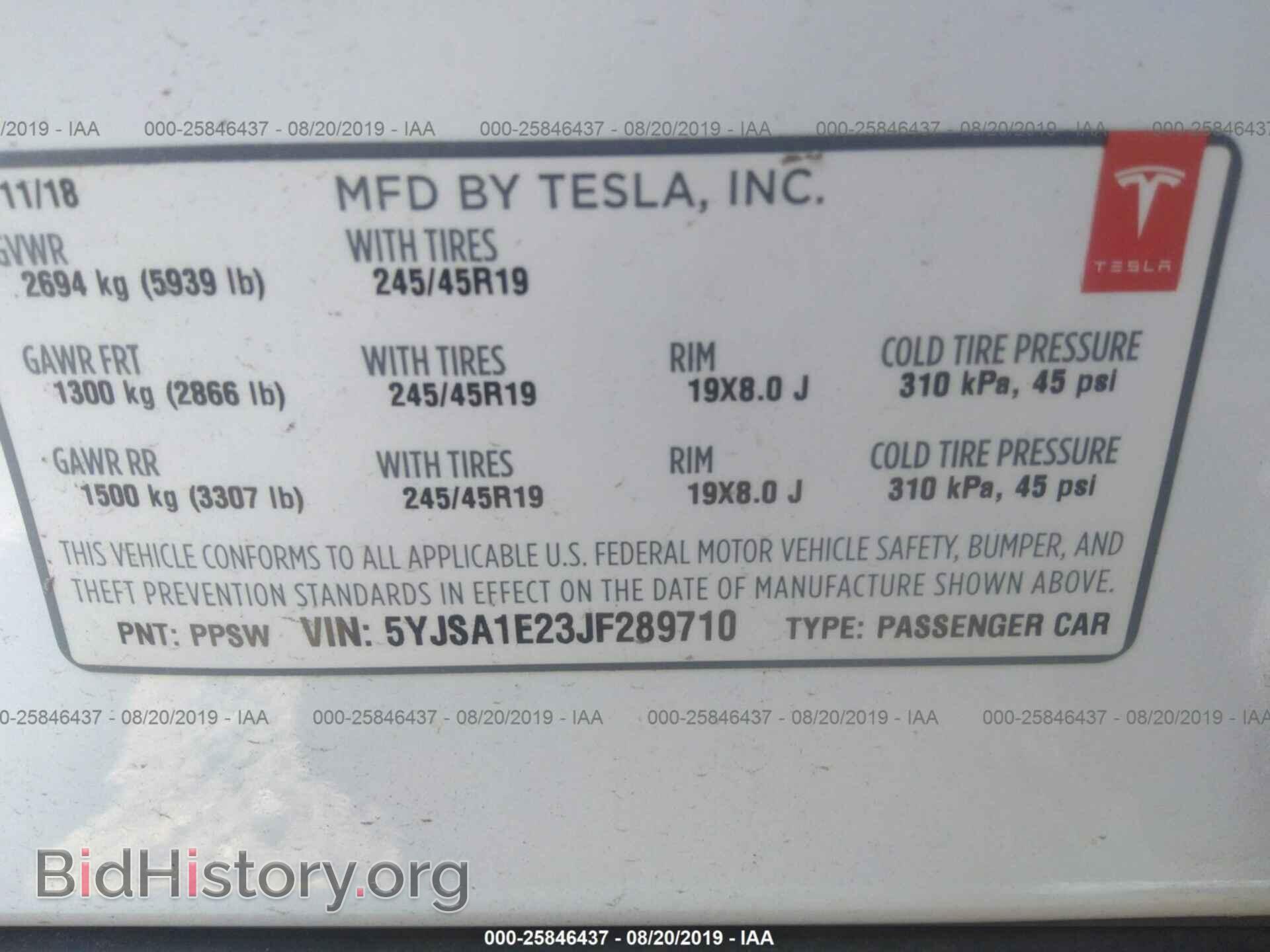 2018 TESLA MODEL S - VIN: 5YJSA1E23JF289710 - Photo 9