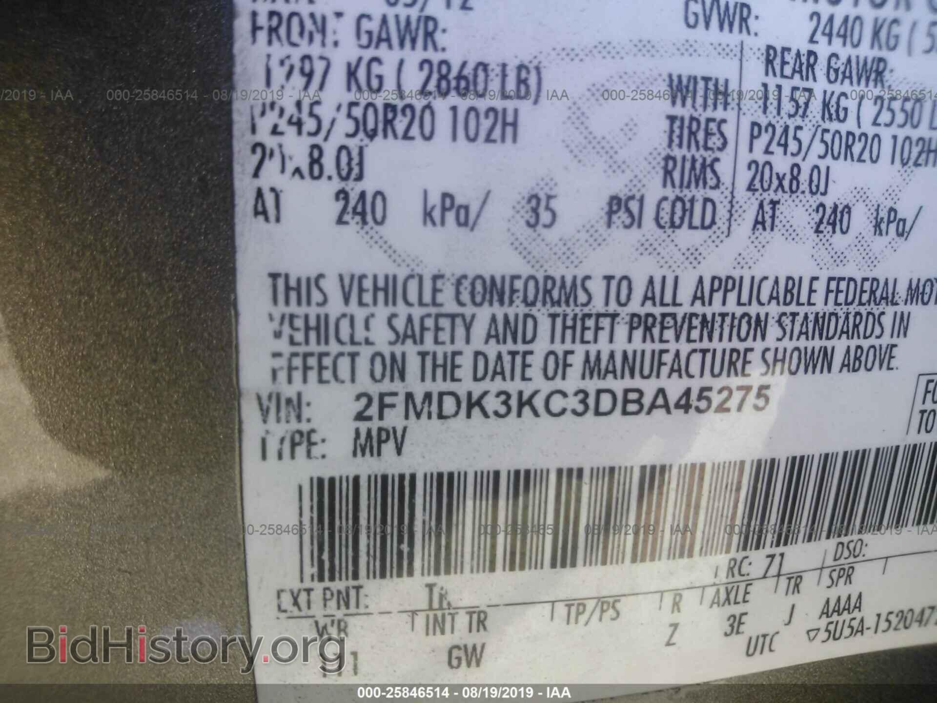 2013 FORD EDGE - VIN: 2FMDK3KC3DBA45275 - Photo 9
