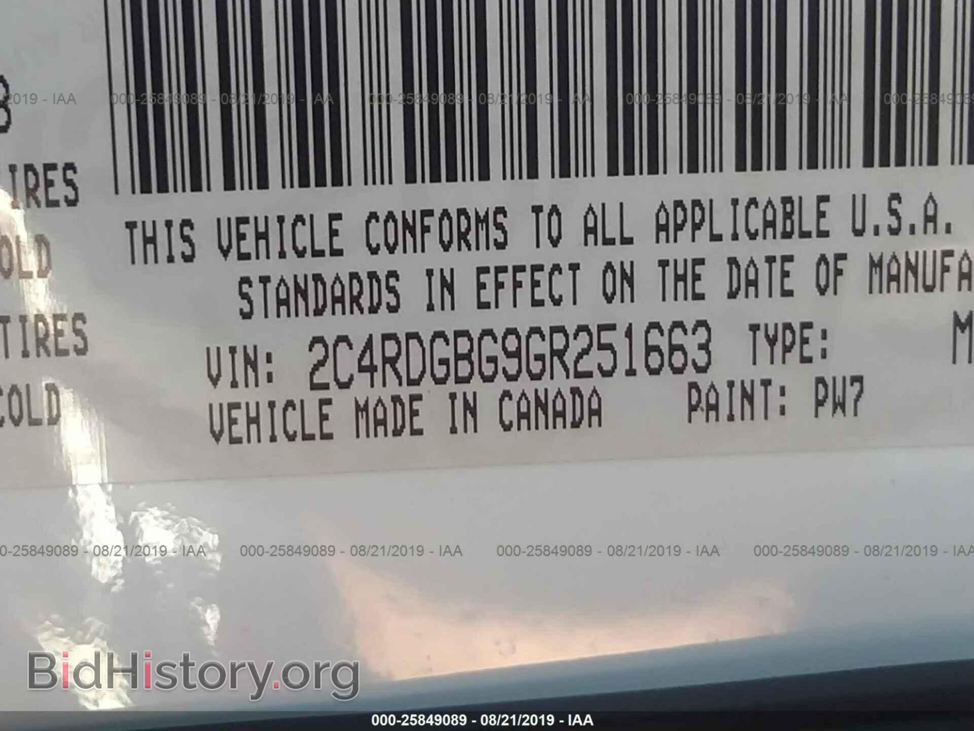 2016 DODGE GRAND CARAVAN - VIN: 2C4RDGBG9GR251663 - Photo 9