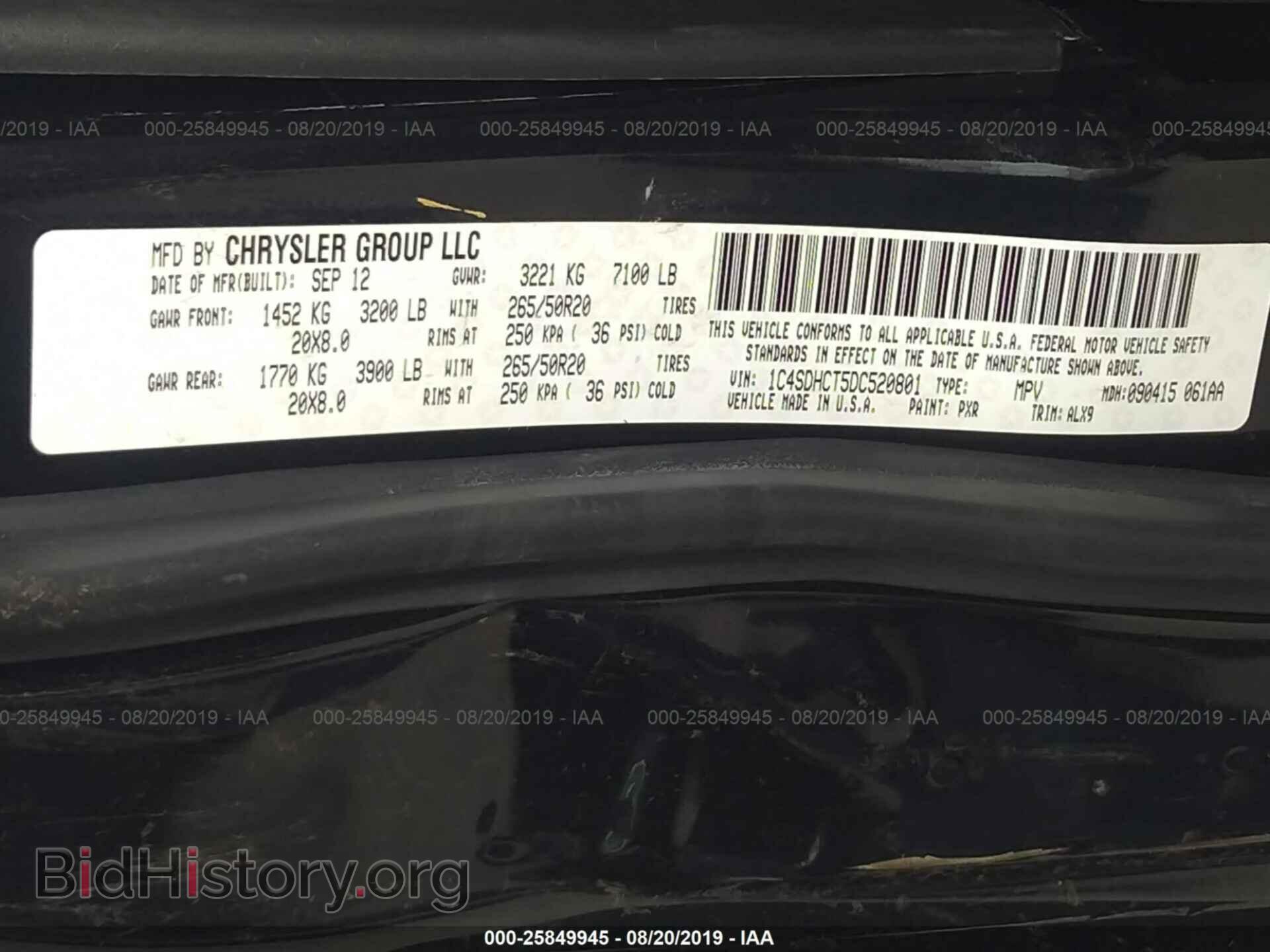 2013 DODGE DURANGO - VIN: 1C4SDHCT5DC520801 - Photo 9