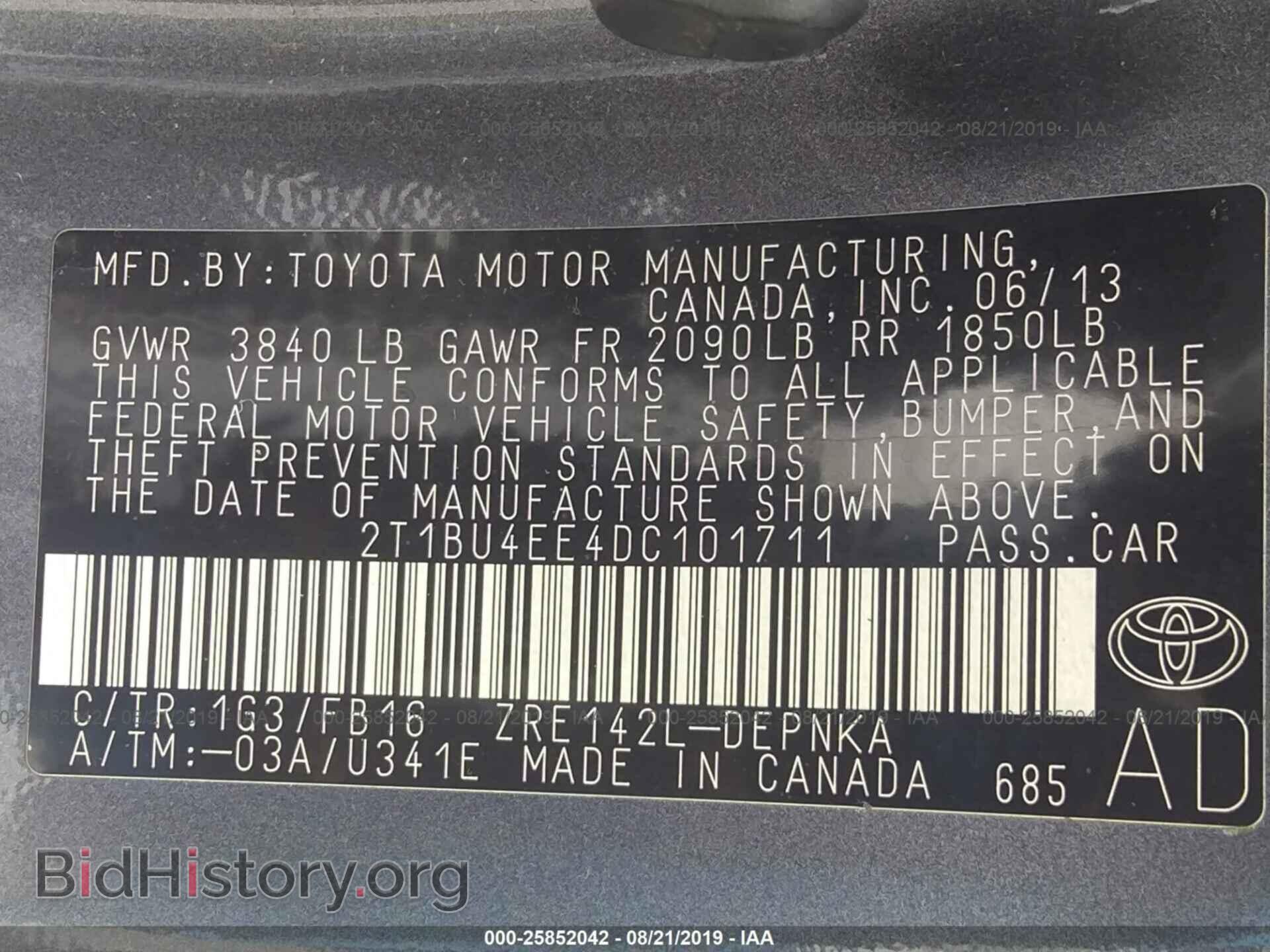 2013 TOYOTA COROLLA - VIN: 2T1BU4EE4DC101711 - Фото 9