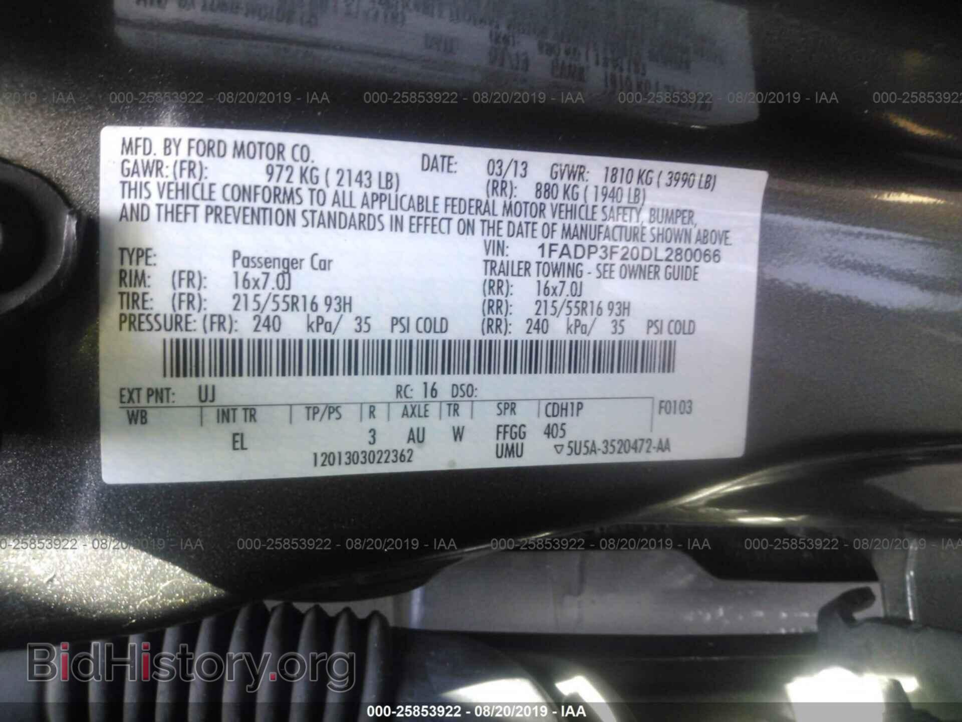 2013 FORD FOCUS - VIN: 1FADP3F20DL280066 - Фото 9