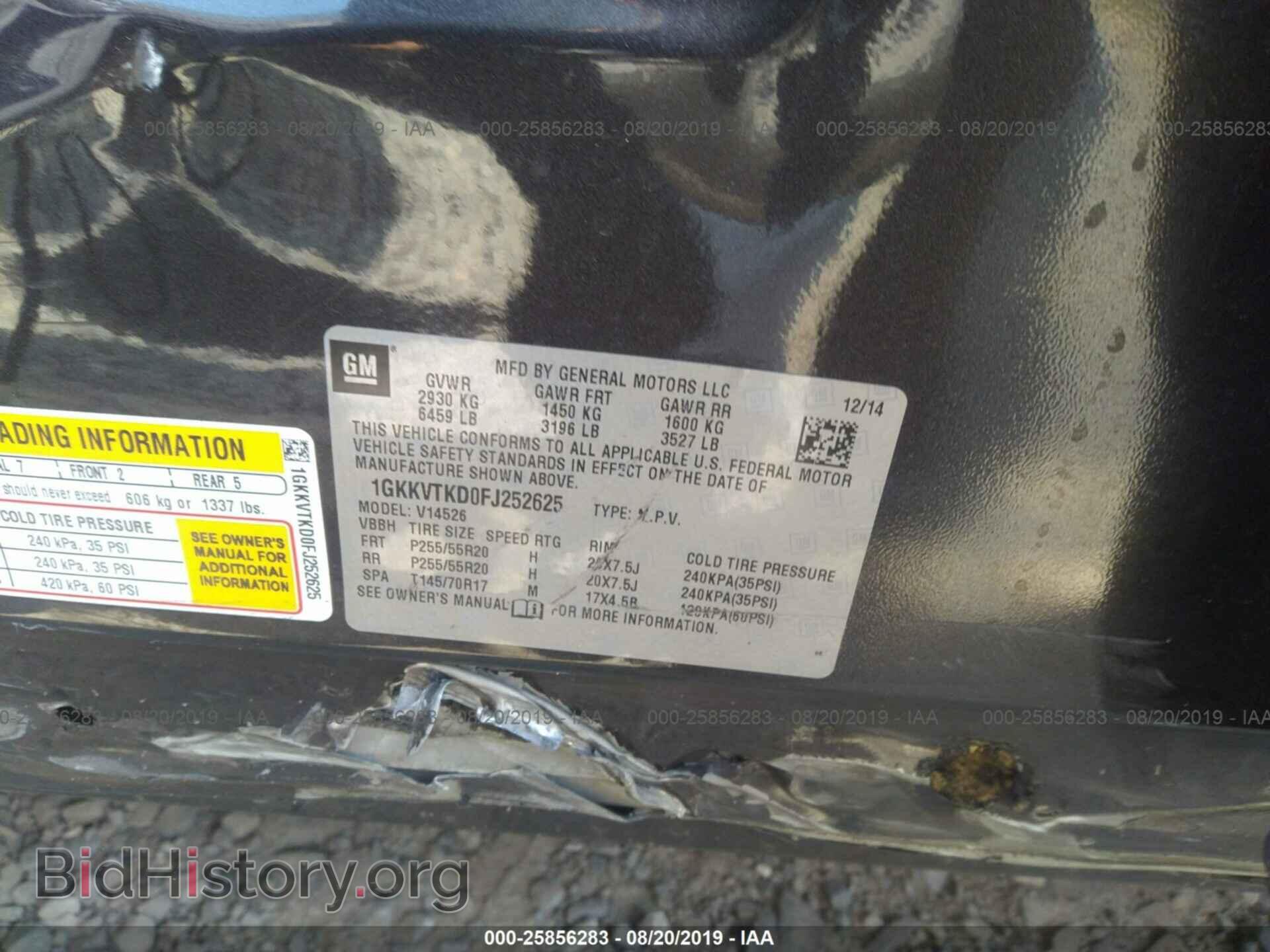 2015 GMC ACADIA - VIN: 1GKKVTKD0FJ252625 - Фото 9