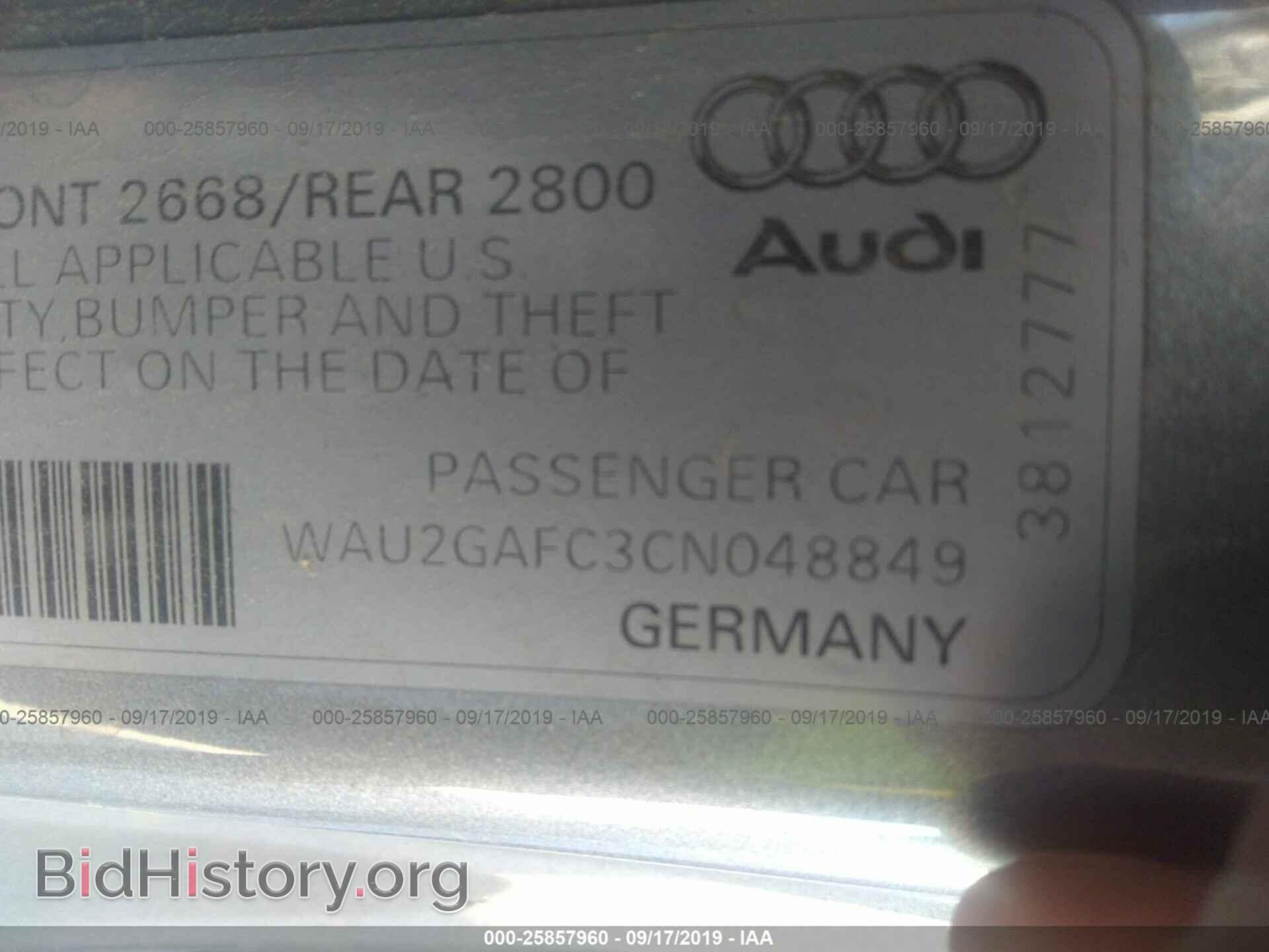 2012 AUDI A7 - VIN: WAU2GAFC3CN048849 - Photo 9