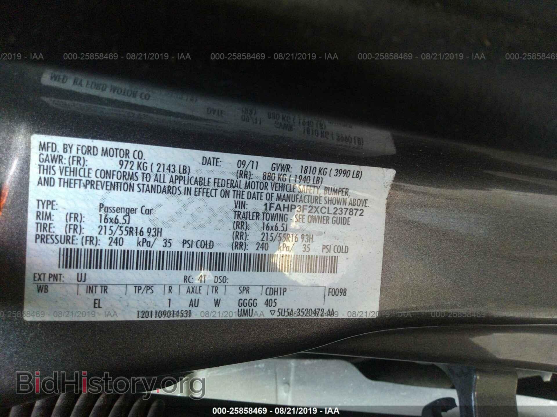 2012 FORD FOCUS - VIN: 1FAHP3F2XCL237872 - Photo 9