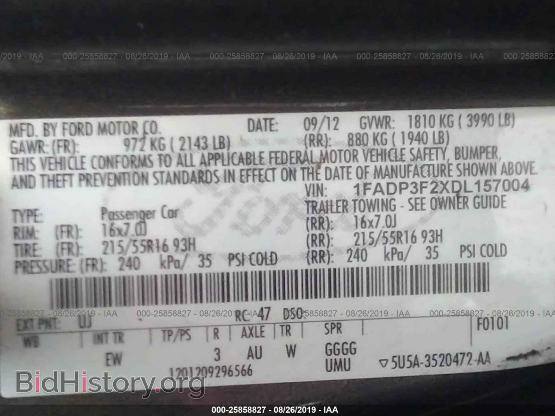2013 FORD FOCUS - VIN: 1FADP3F2XDL157004 - Фото 9