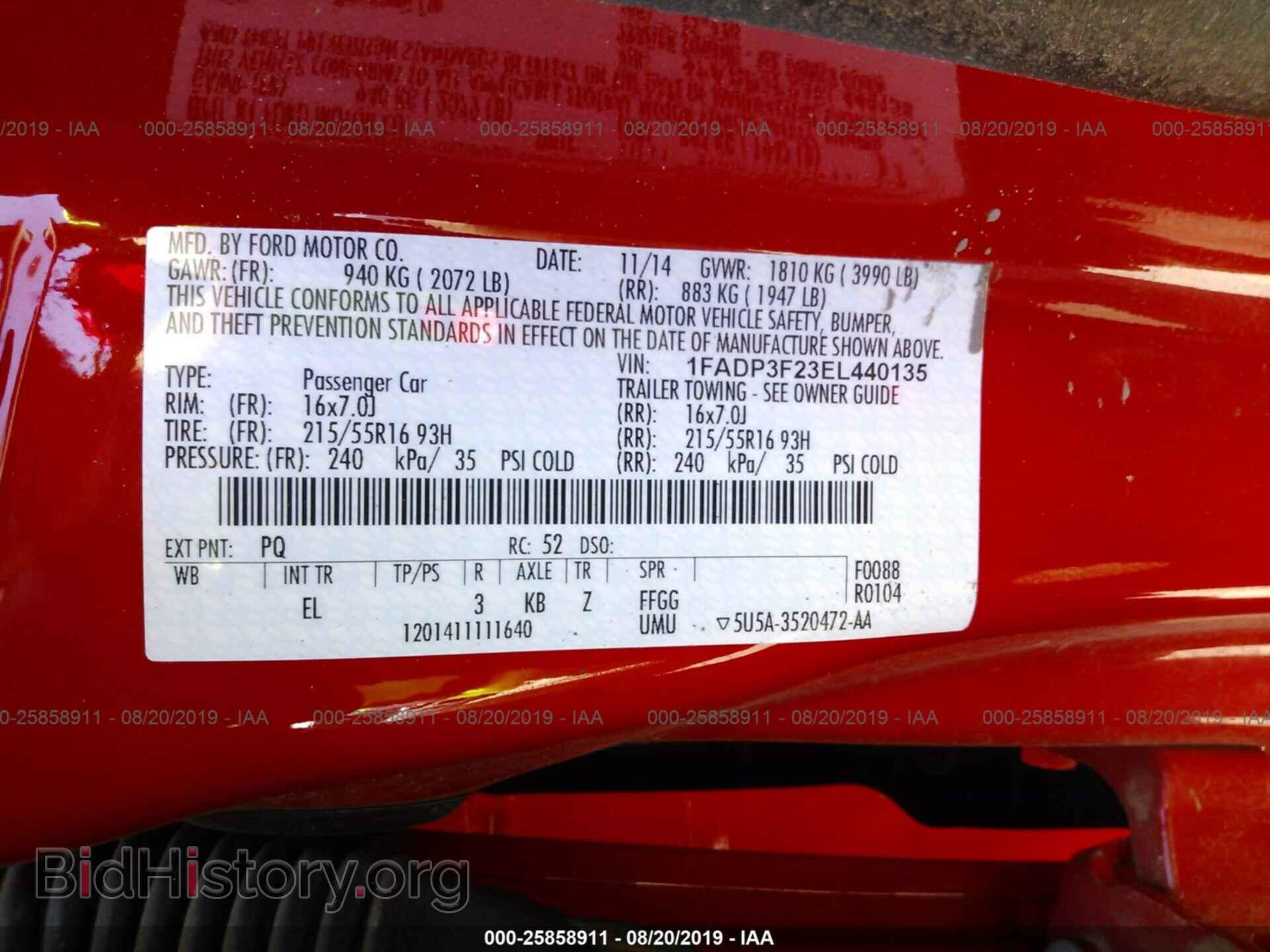 2014 FORD FOCUS - VIN: 1FADP3F23EL440135 - Фото 9
