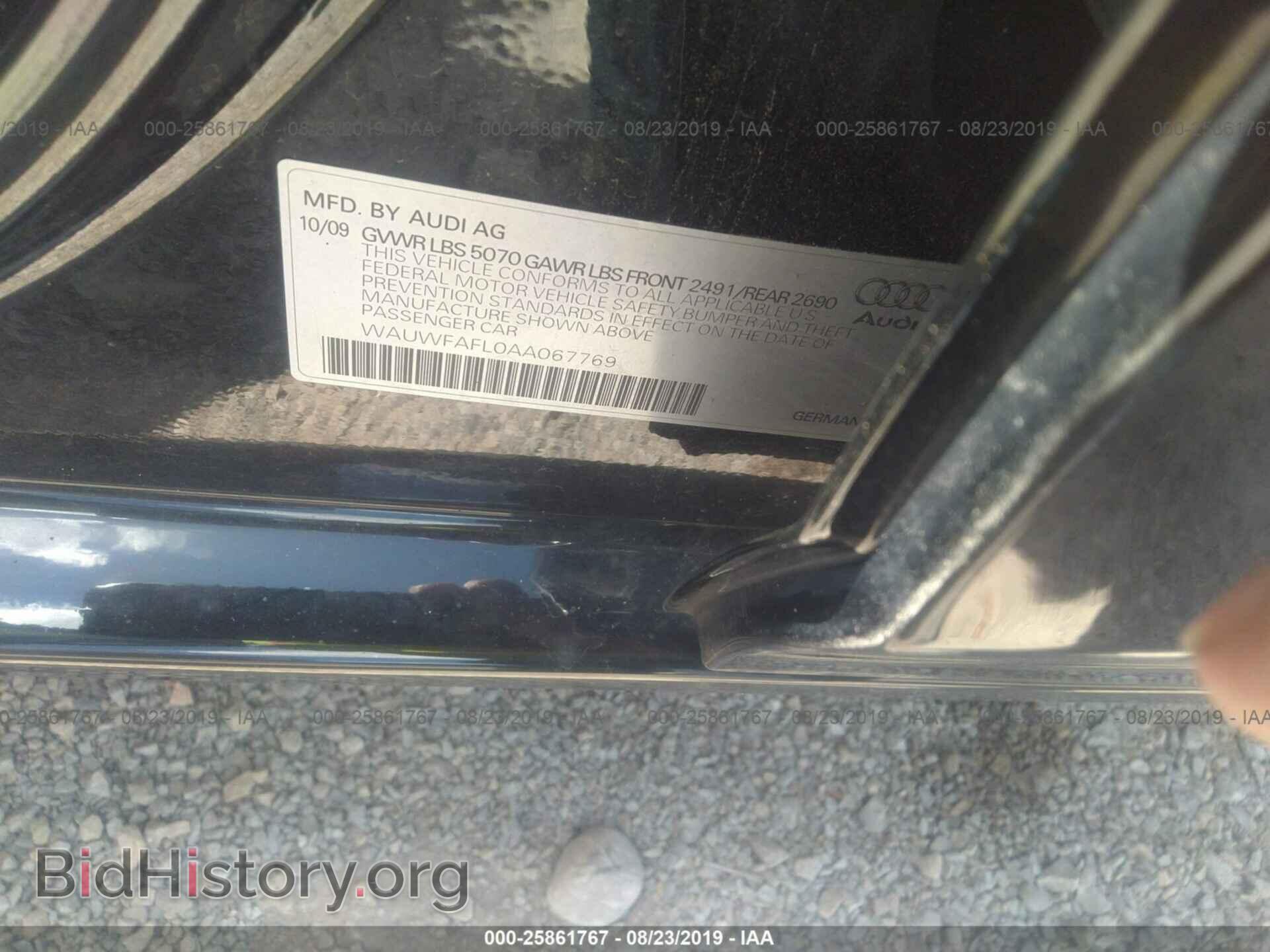 2010 AUDI A4 - VIN: WAUWFAFL0AA067769 - Photo 9