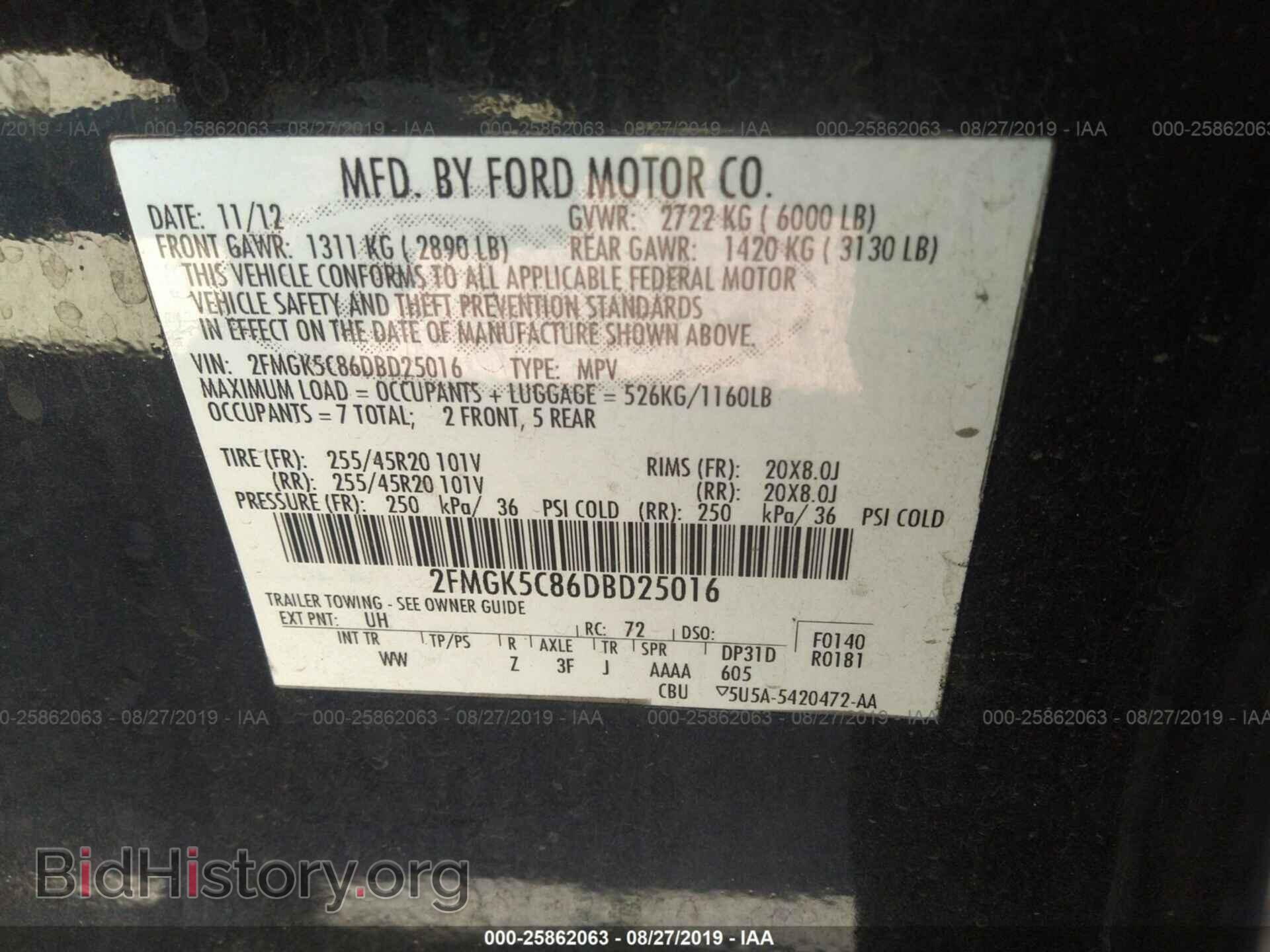 2013 FORD FLEX - VIN: 2FMGK5C86DBD25016 - Фото 9