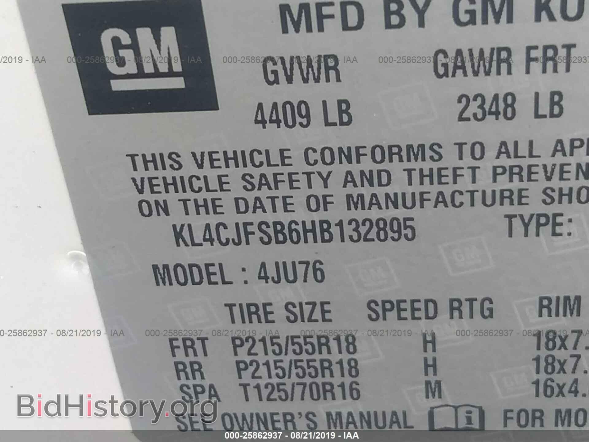 2017 BUICK ENCORE - VIN: KL4CJFSB6HB132895 - Photo 9
