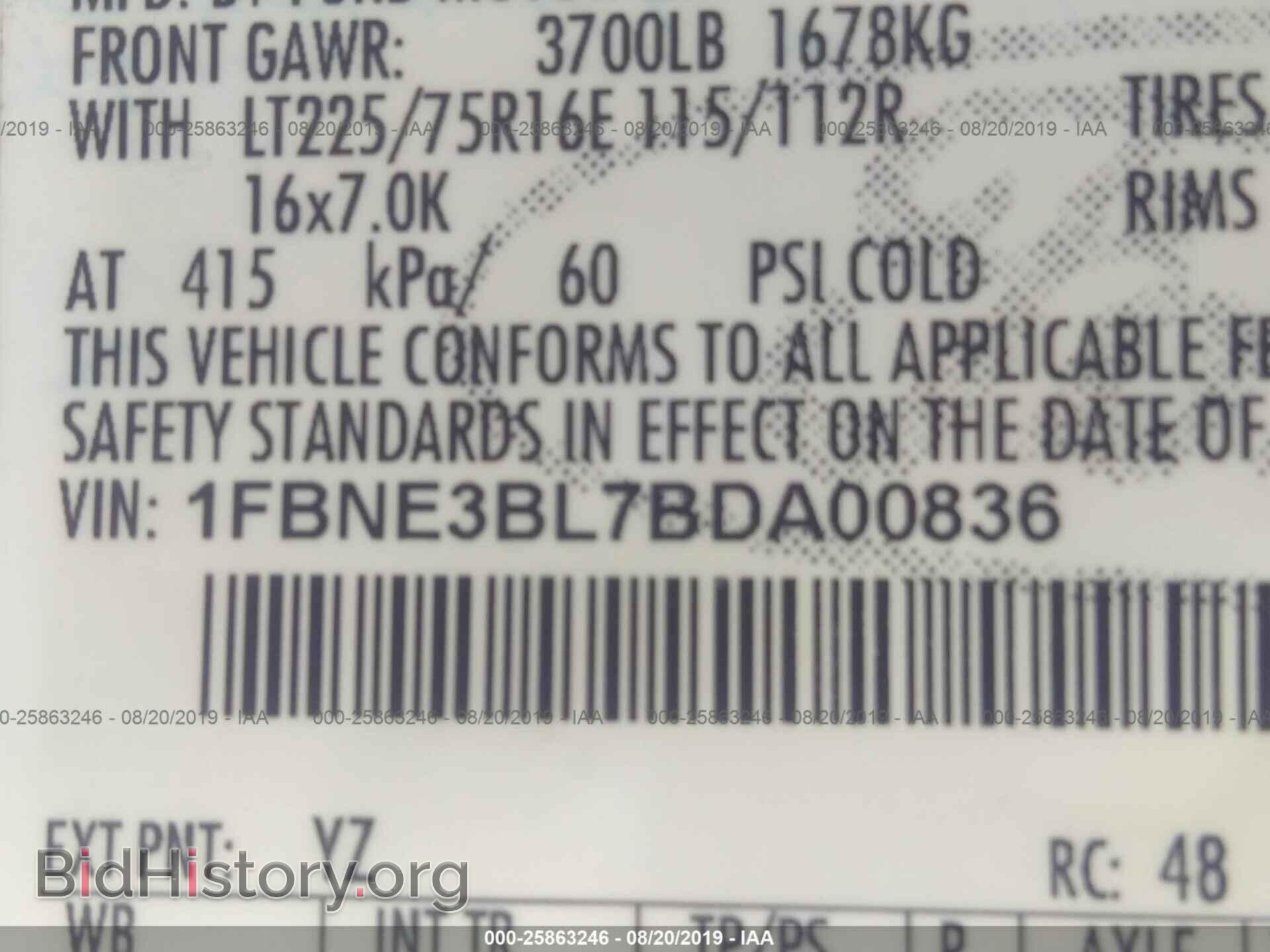 2011 FORD ECONOLINE - VIN: 1FBNE3BL7BDA00836 - Фото 9
