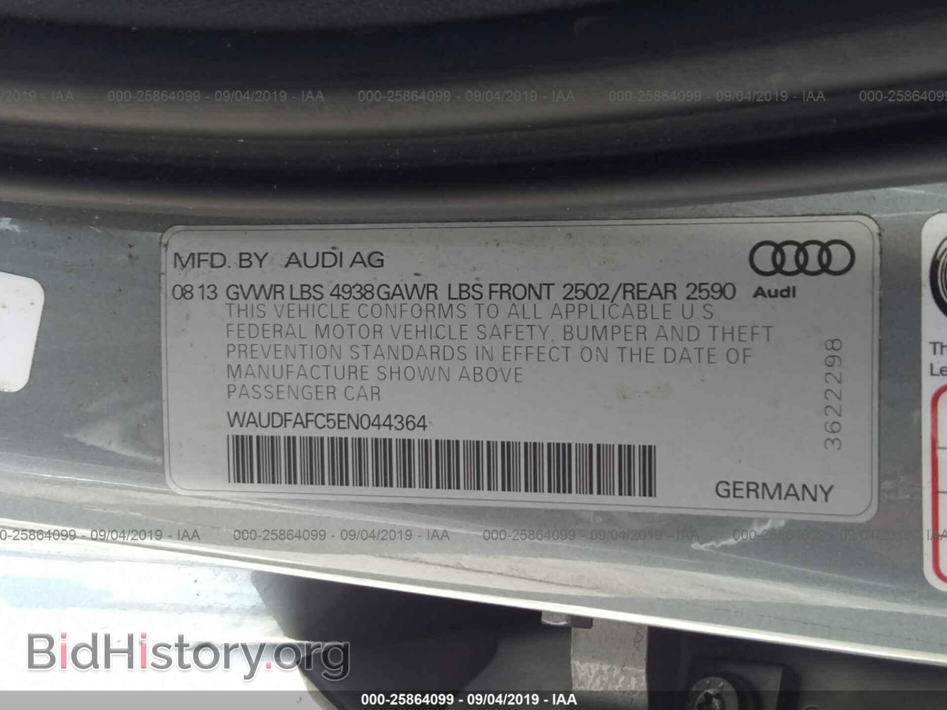 2014 AUDI A6 - VIN: WAUDFAFC5EN044364 - Photo 9